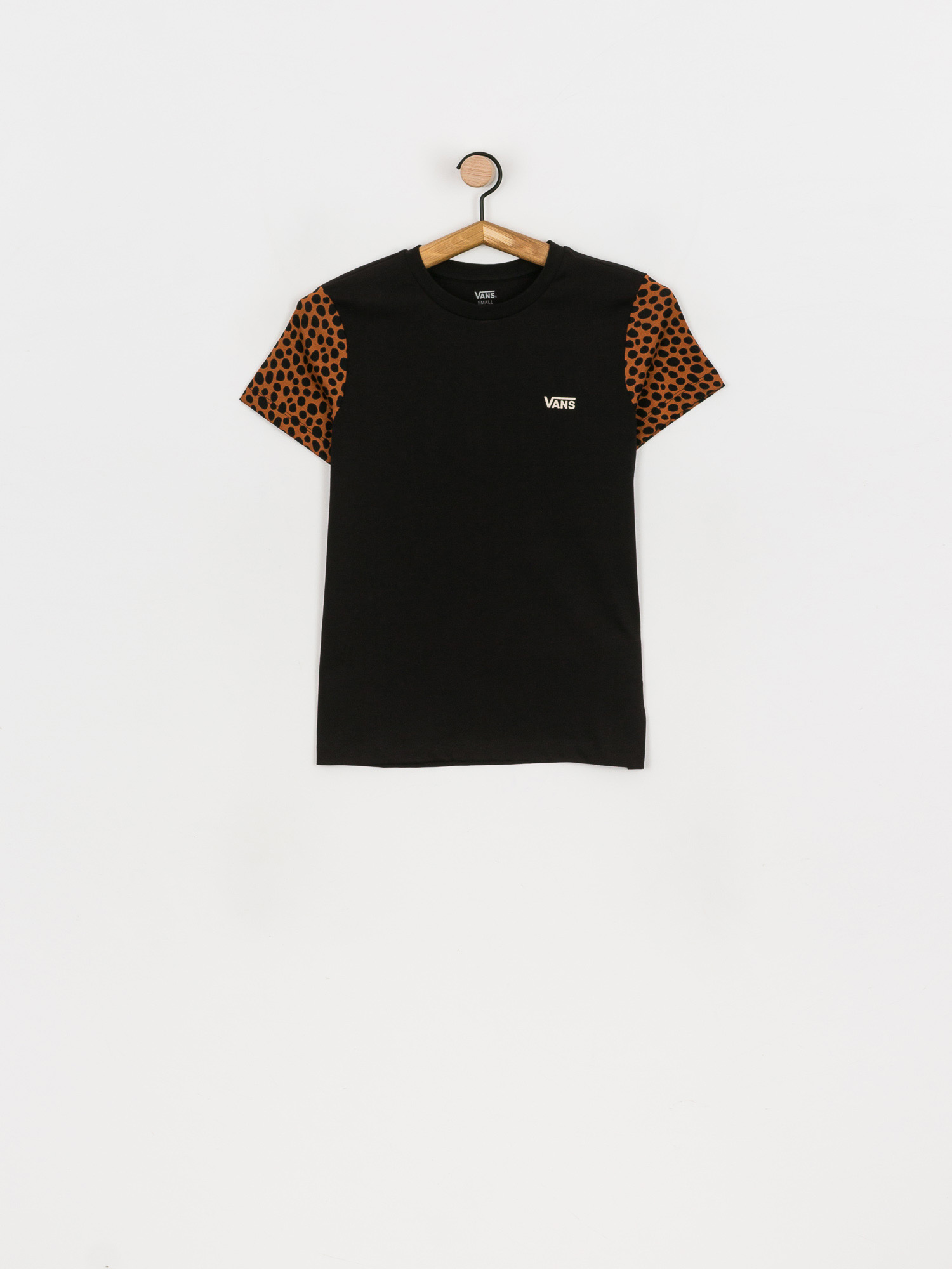 Tričko Vans Wild Colorblock Wmn (black/animal spot)