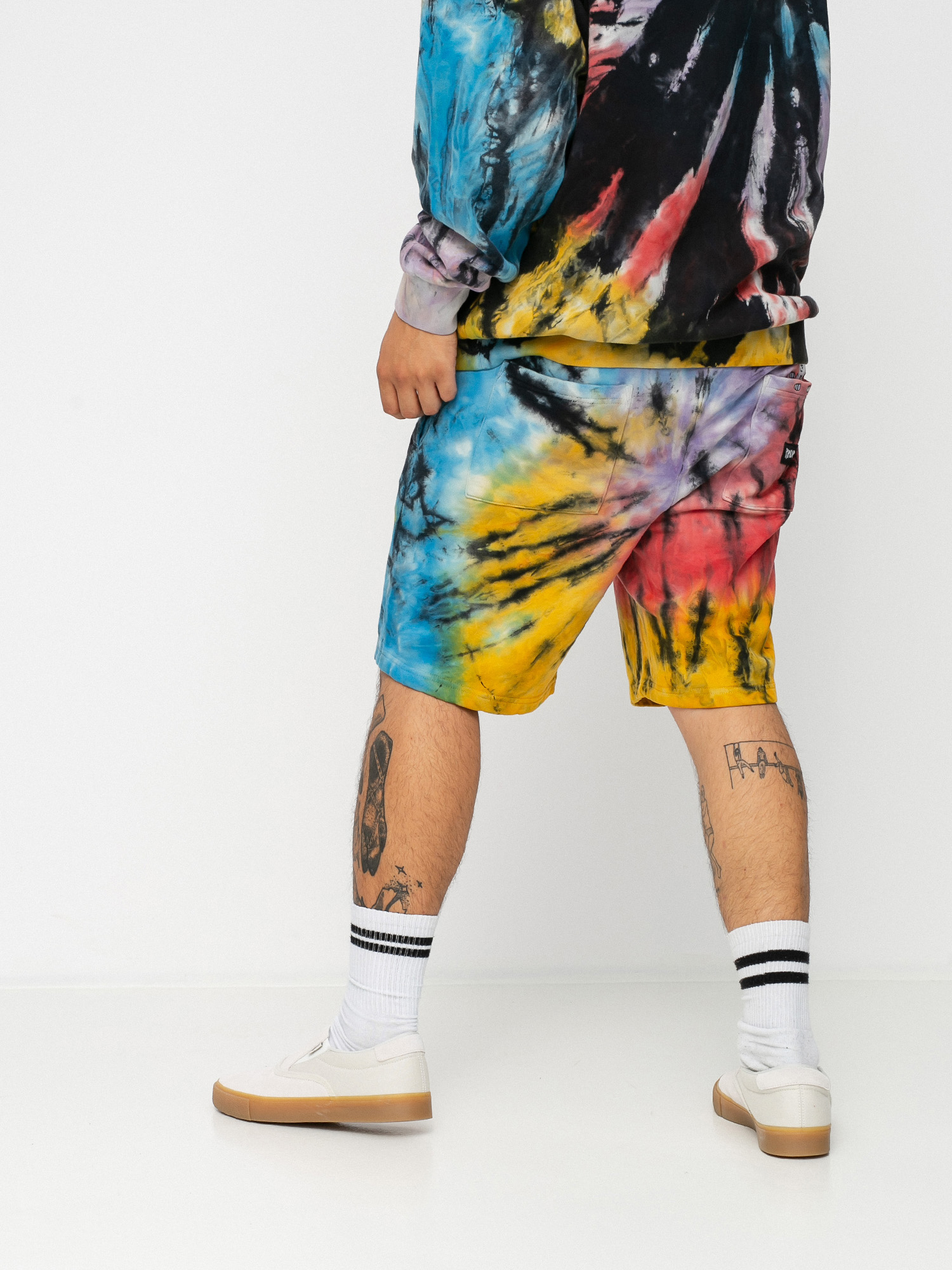 Kraťasy RipNDip Rubber Logo (sunburst spiral tie dye)