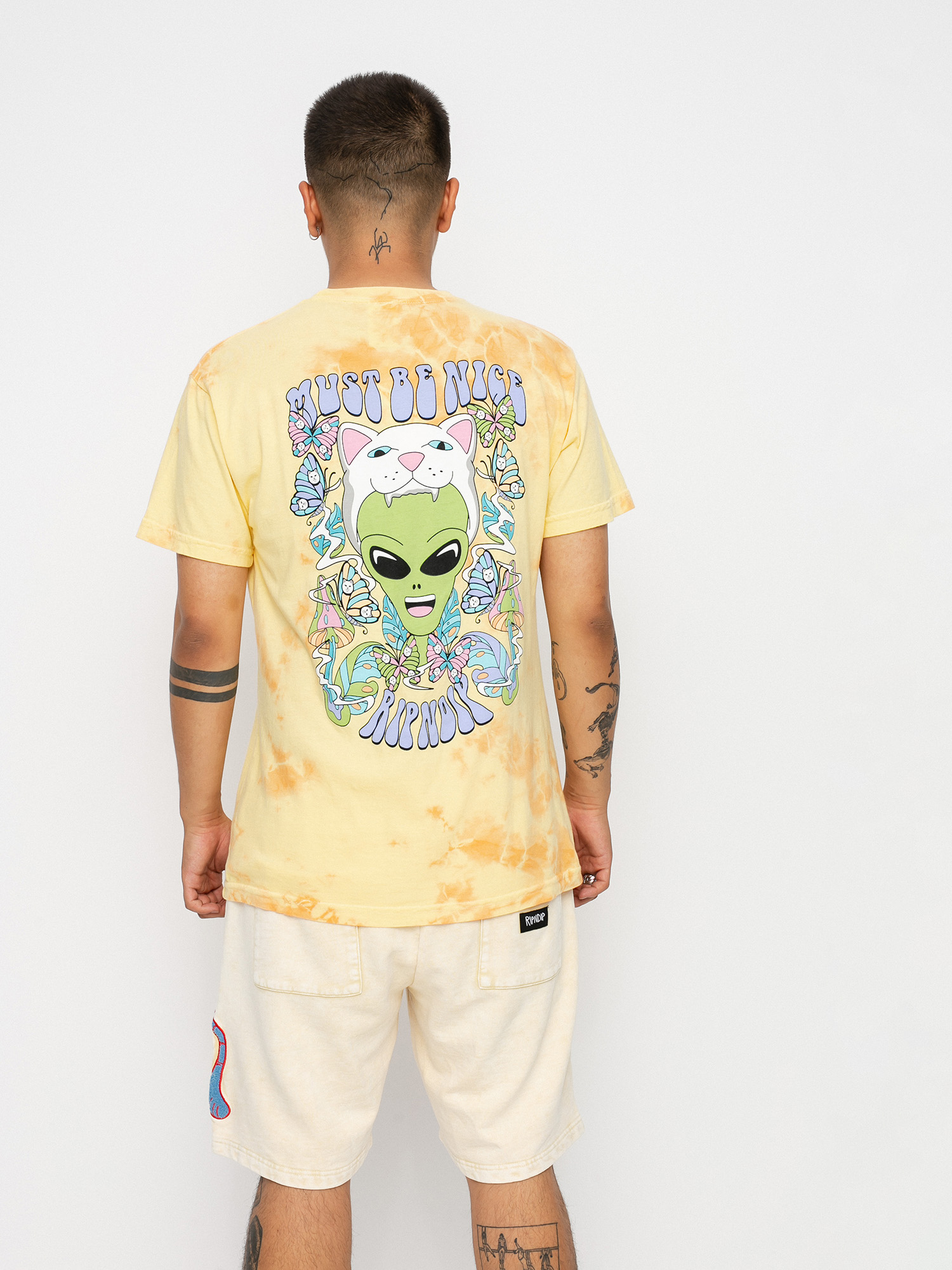 Tričko RipNDip Think Factory (gold/orange cloud wash)