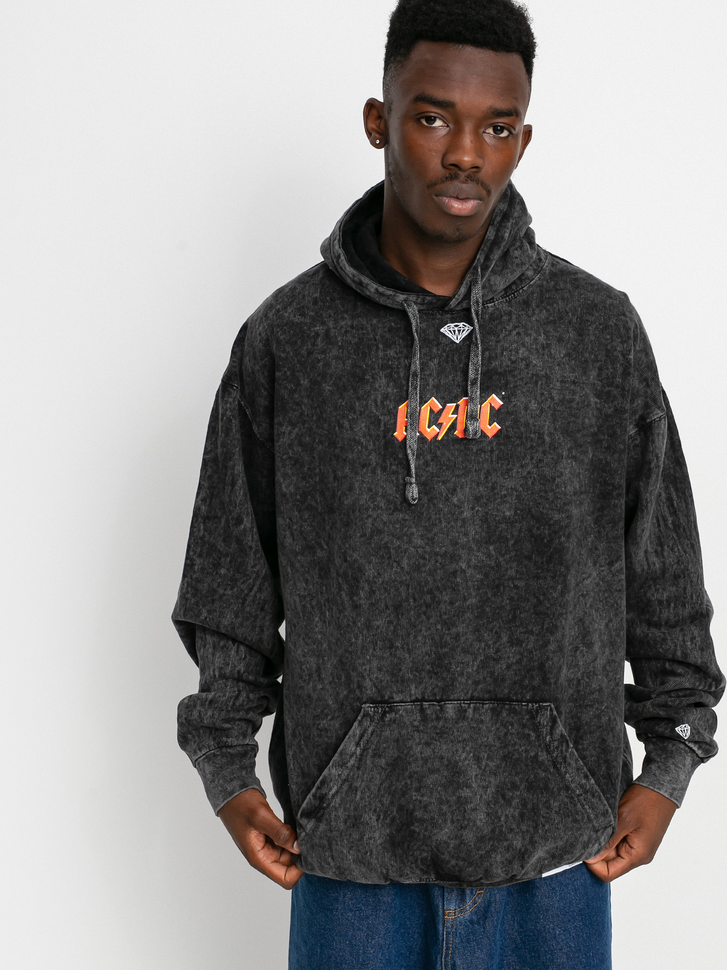 Mikina s kapucí Diamond Supply Co. Ac/Dc Diamond HD (mineral)