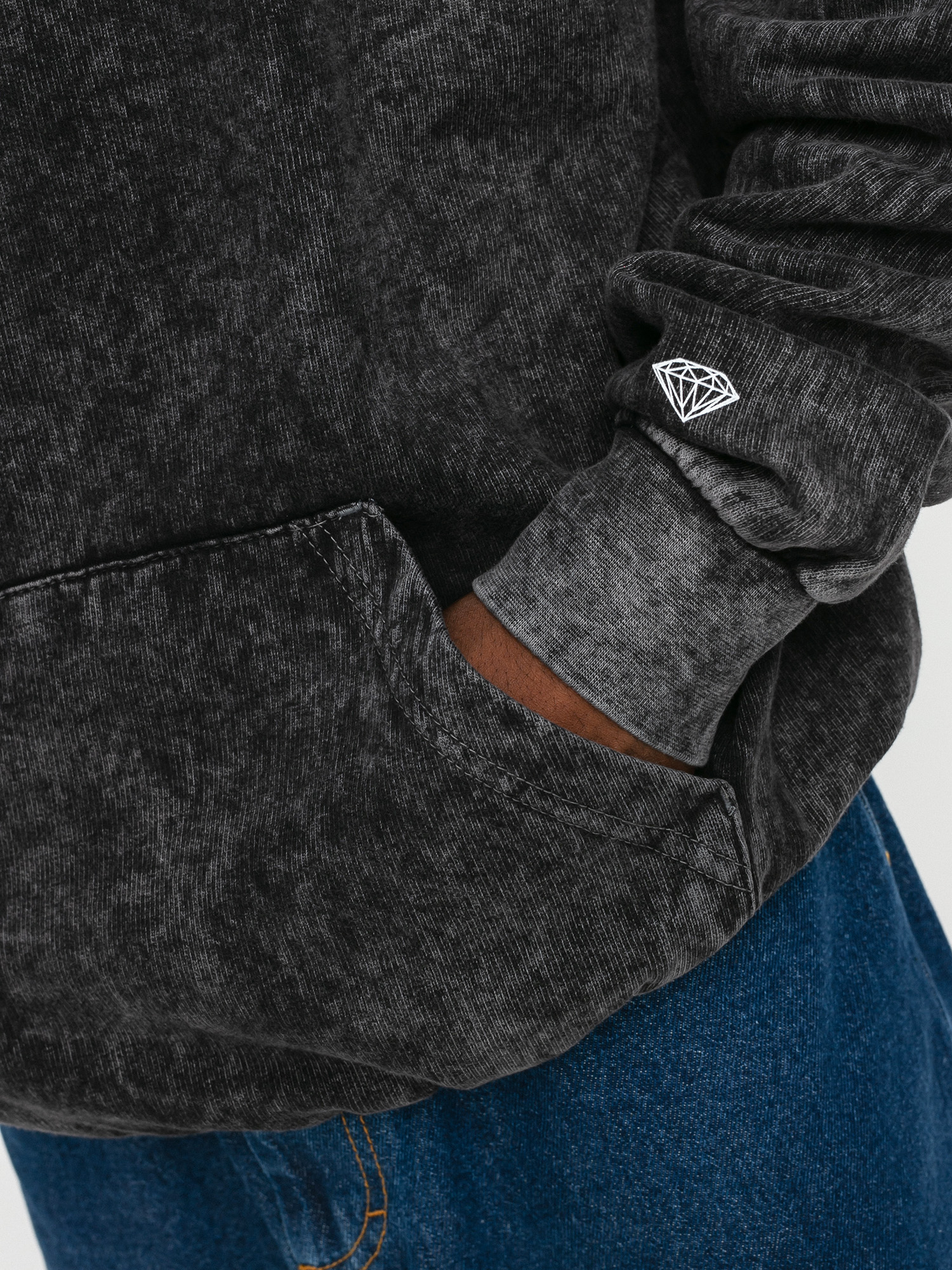 Mikina s kapucí Diamond Supply Co. Ac/Dc Diamond HD (mineral)