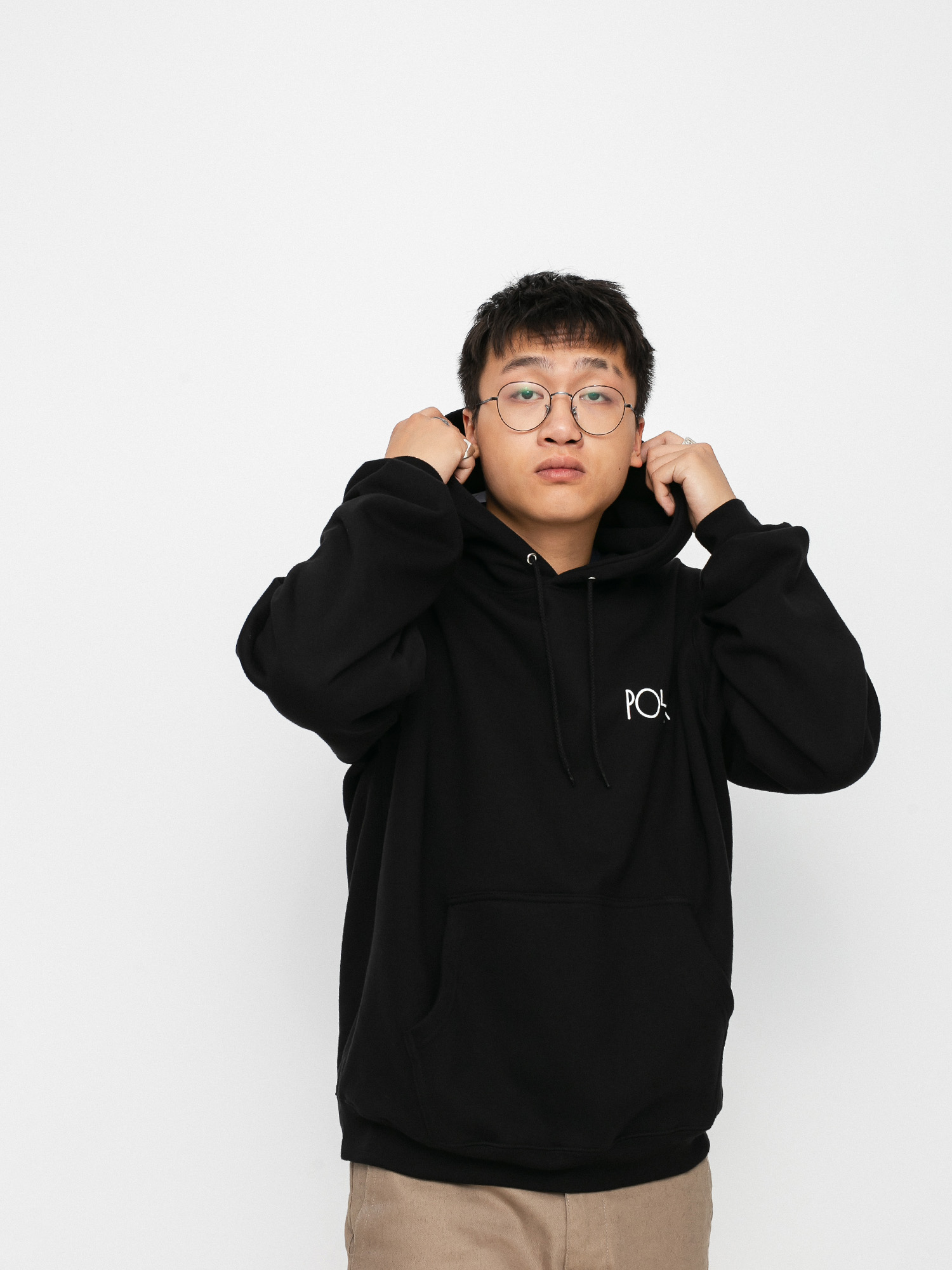 Mikina s kapucí Polar Skate Fill Logo HD (black)