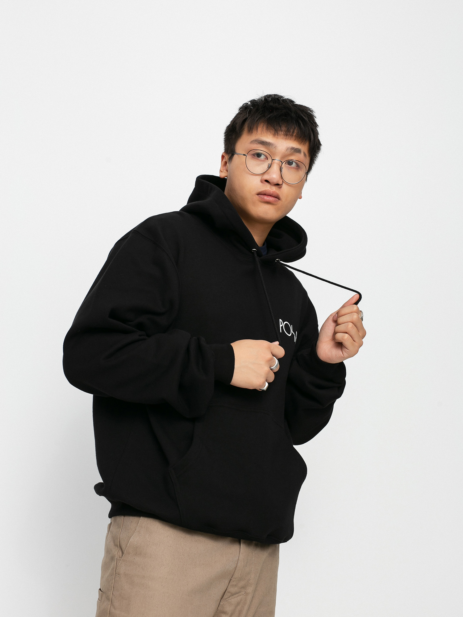 Mikina s kapucí Polar Skate Fill Logo HD (black)