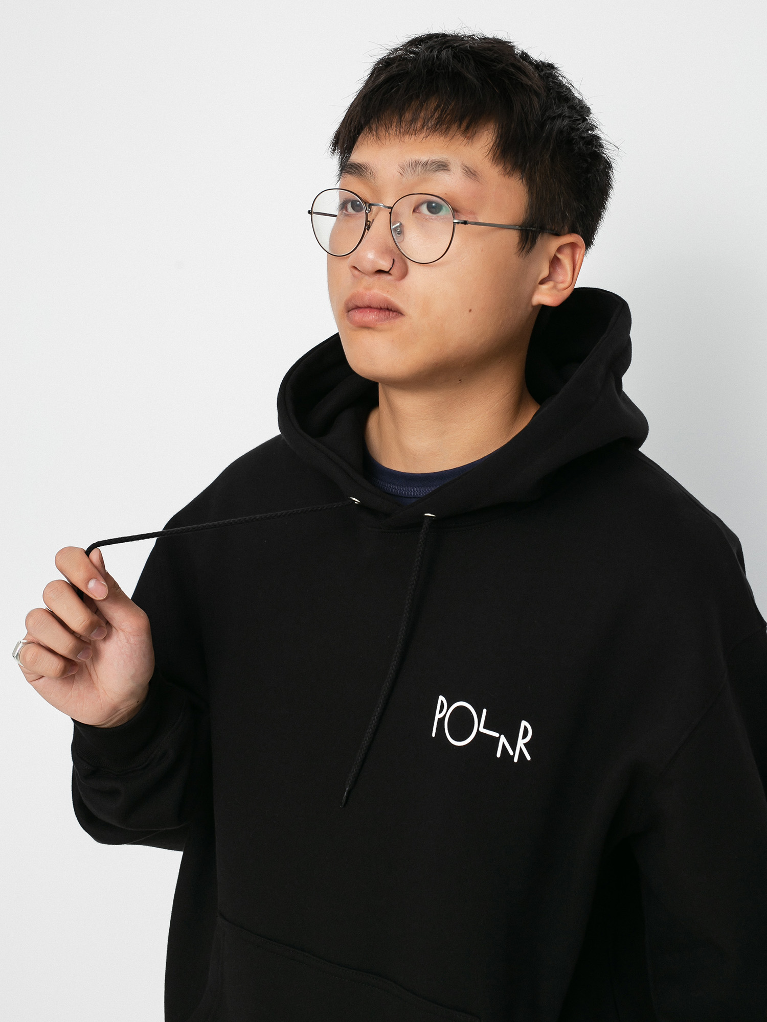 Mikina s kapucí Polar Skate Fill Logo HD (black)