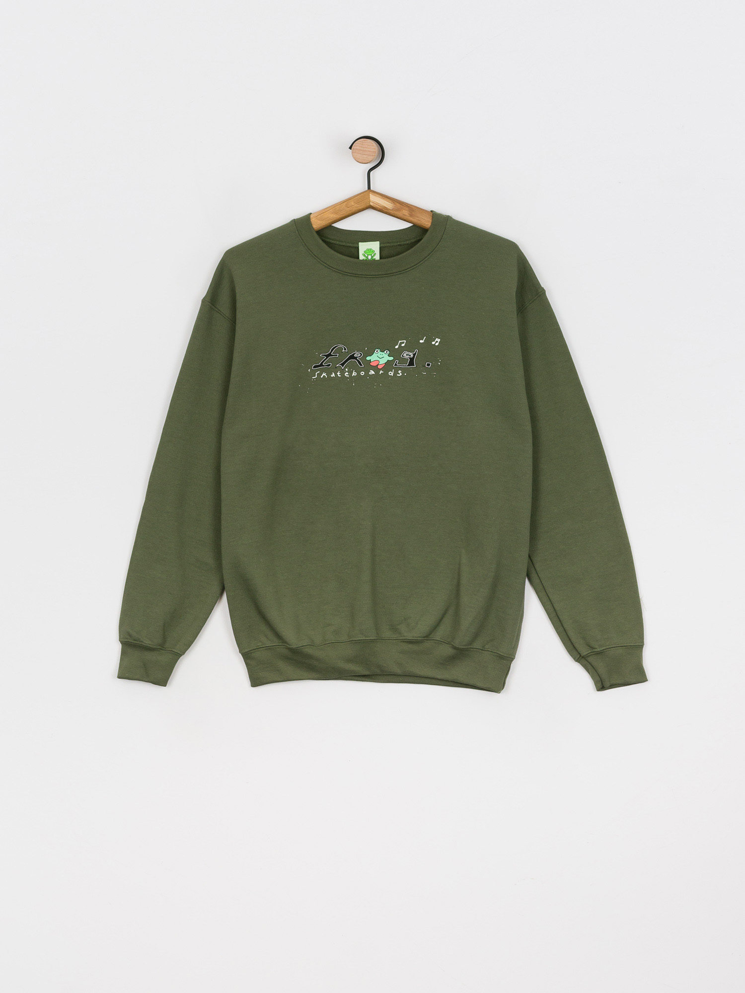 Mikina Frog Skateboards Happy Frog (olive green)