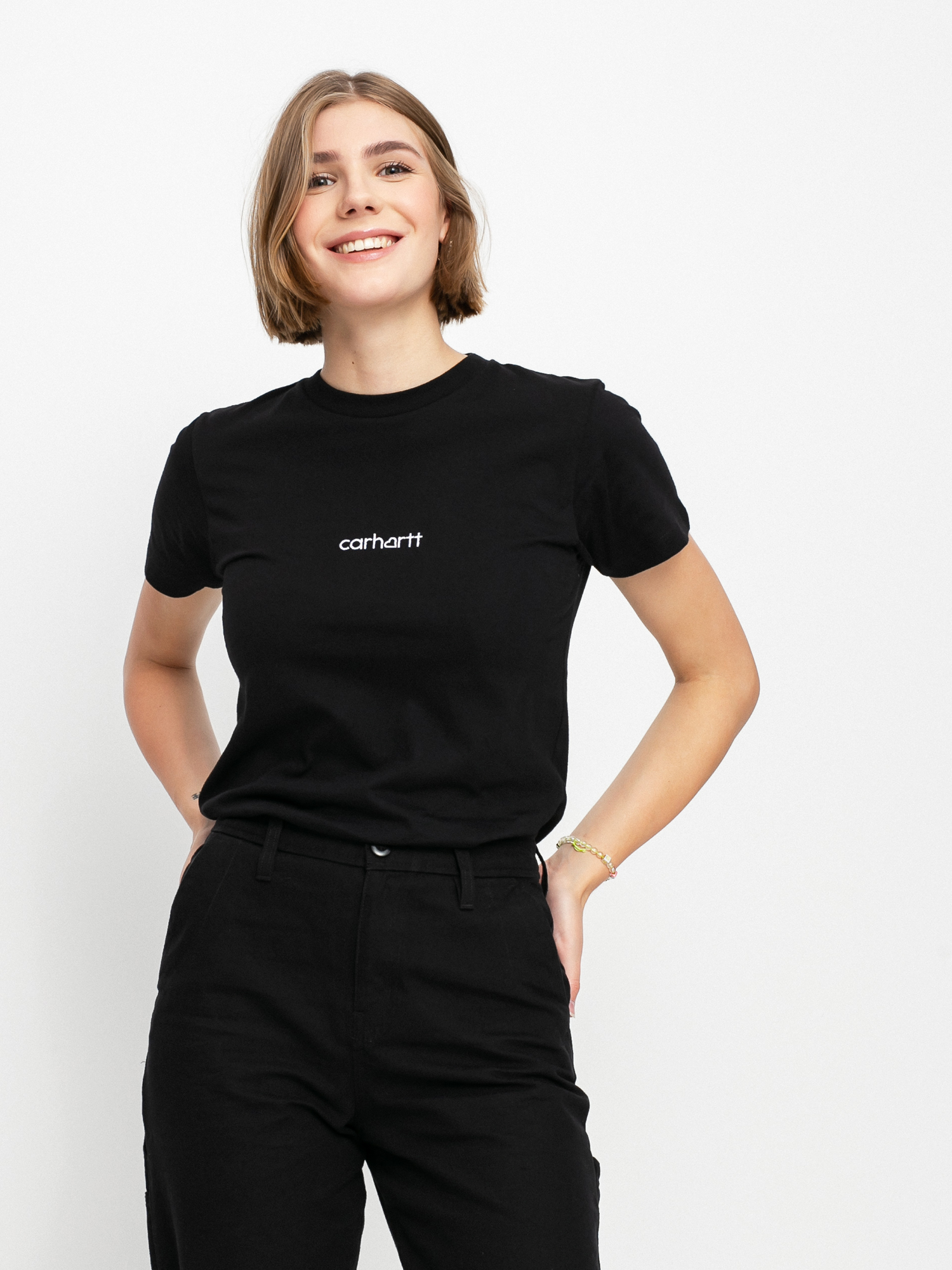 Tričko Carhartt WIP Hartt Script Wmn (black/white)