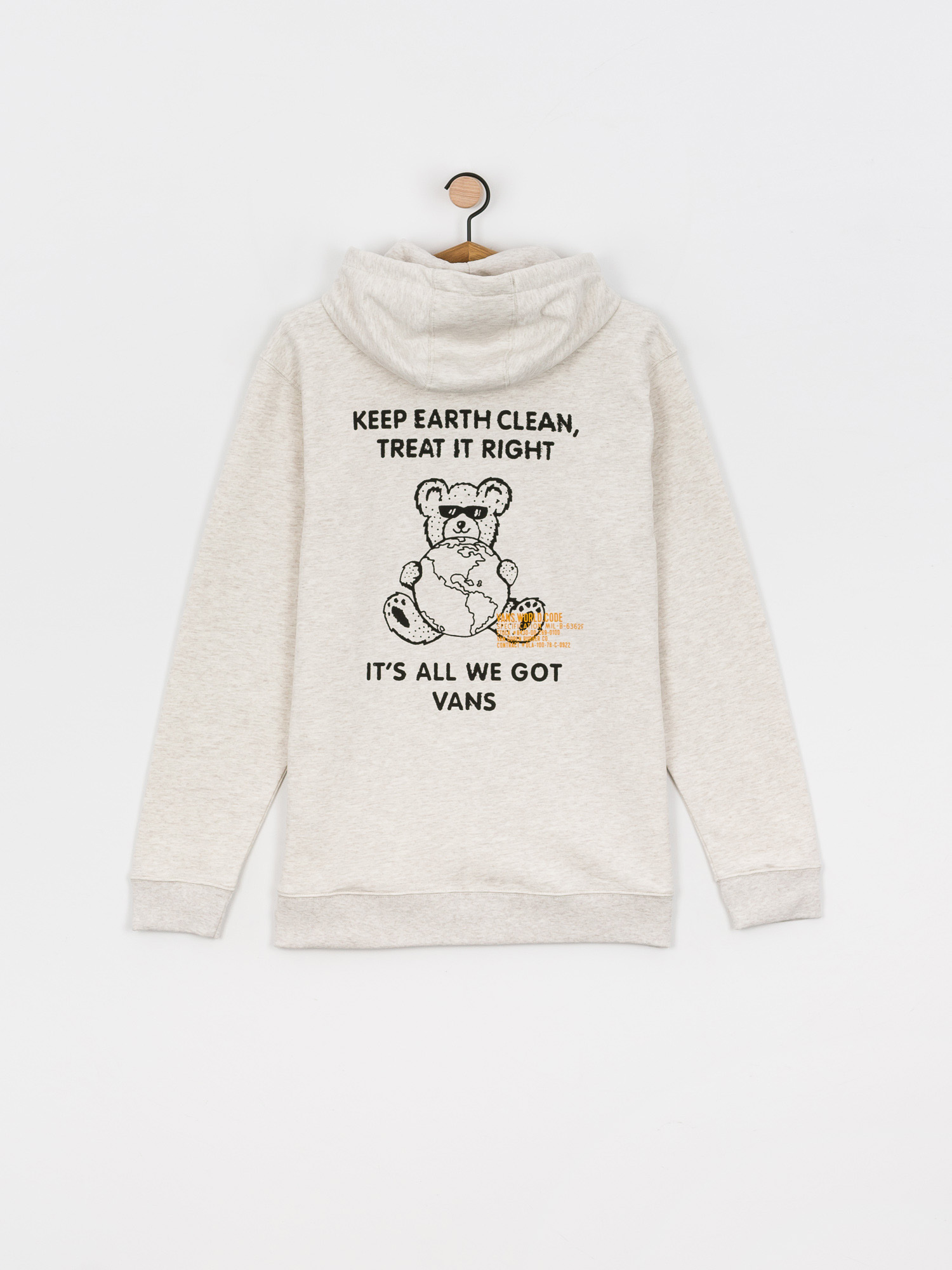 Mikina s kapucí Vans World Code HD (oatmeal heather)