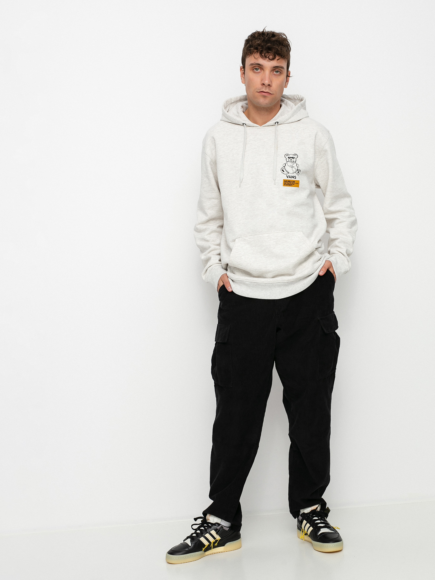 Mikina s kapucí Vans World Code HD (oatmeal heather)