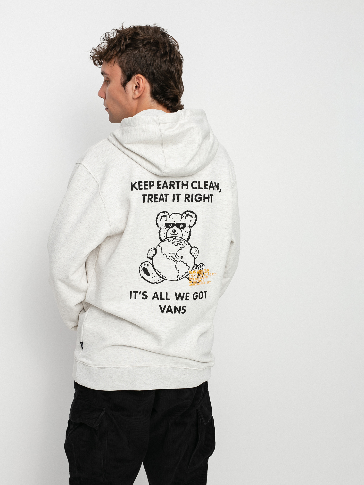 Mikina s kapucí Vans World Code HD (oatmeal heather)