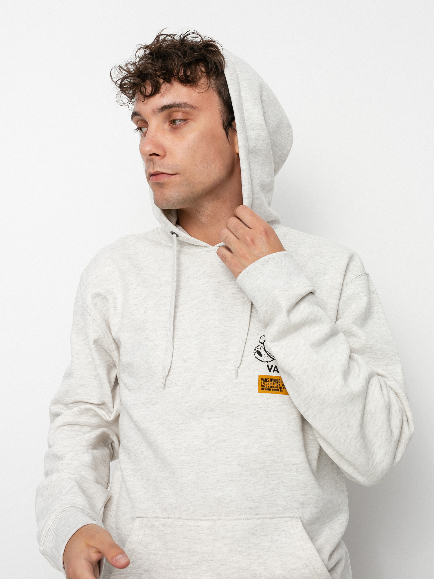 Mikina s kapucí Vans World Code HD (oatmeal heather)