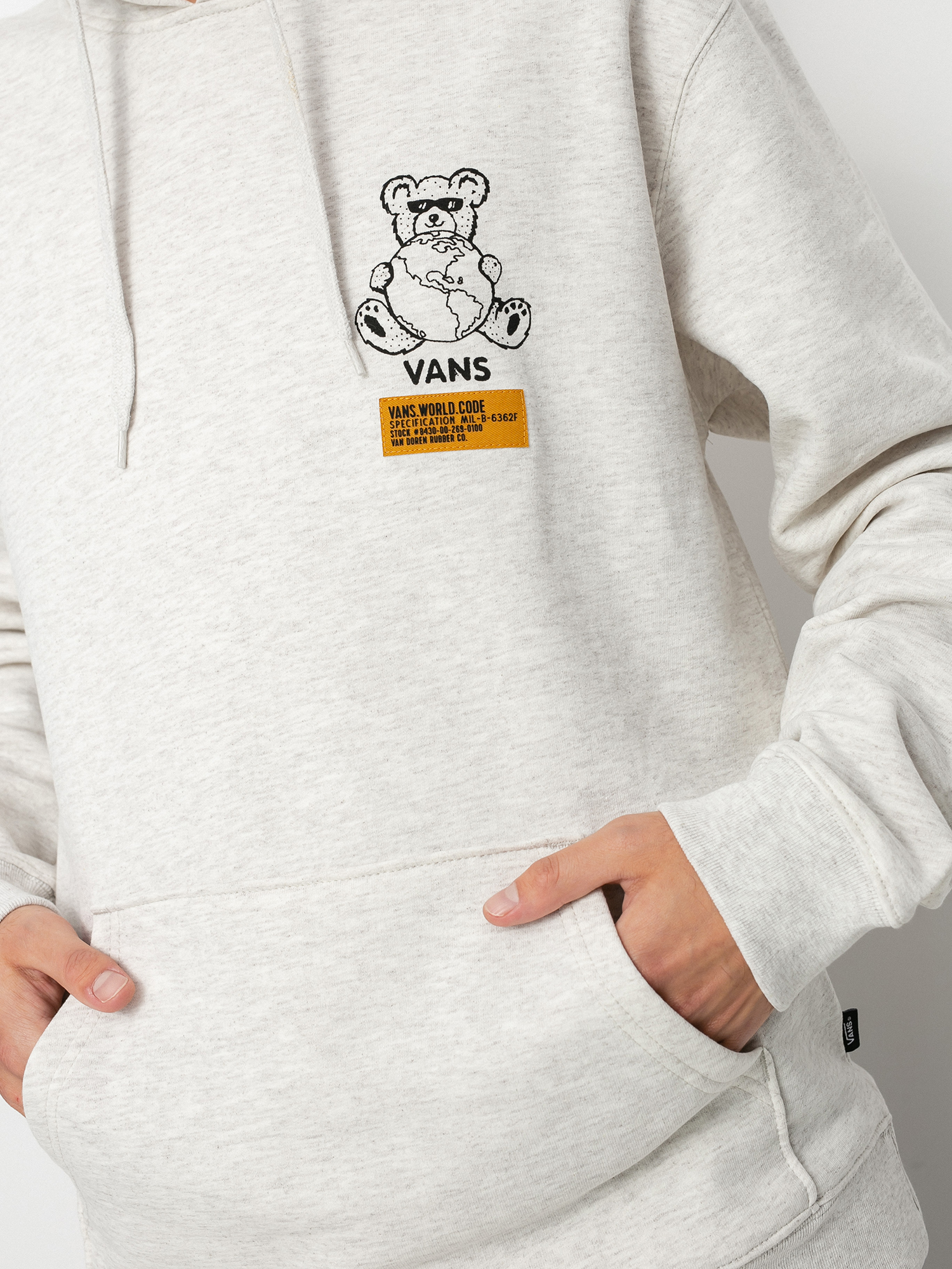 Mikina s kapucí Vans World Code HD (oatmeal heather)