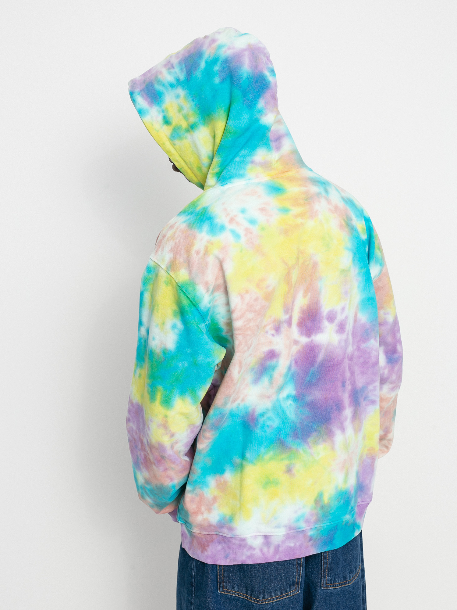 Mikina s kapucí OBEY Mini Bold Recycled Tie Dye HD (a.i. aqua multi)