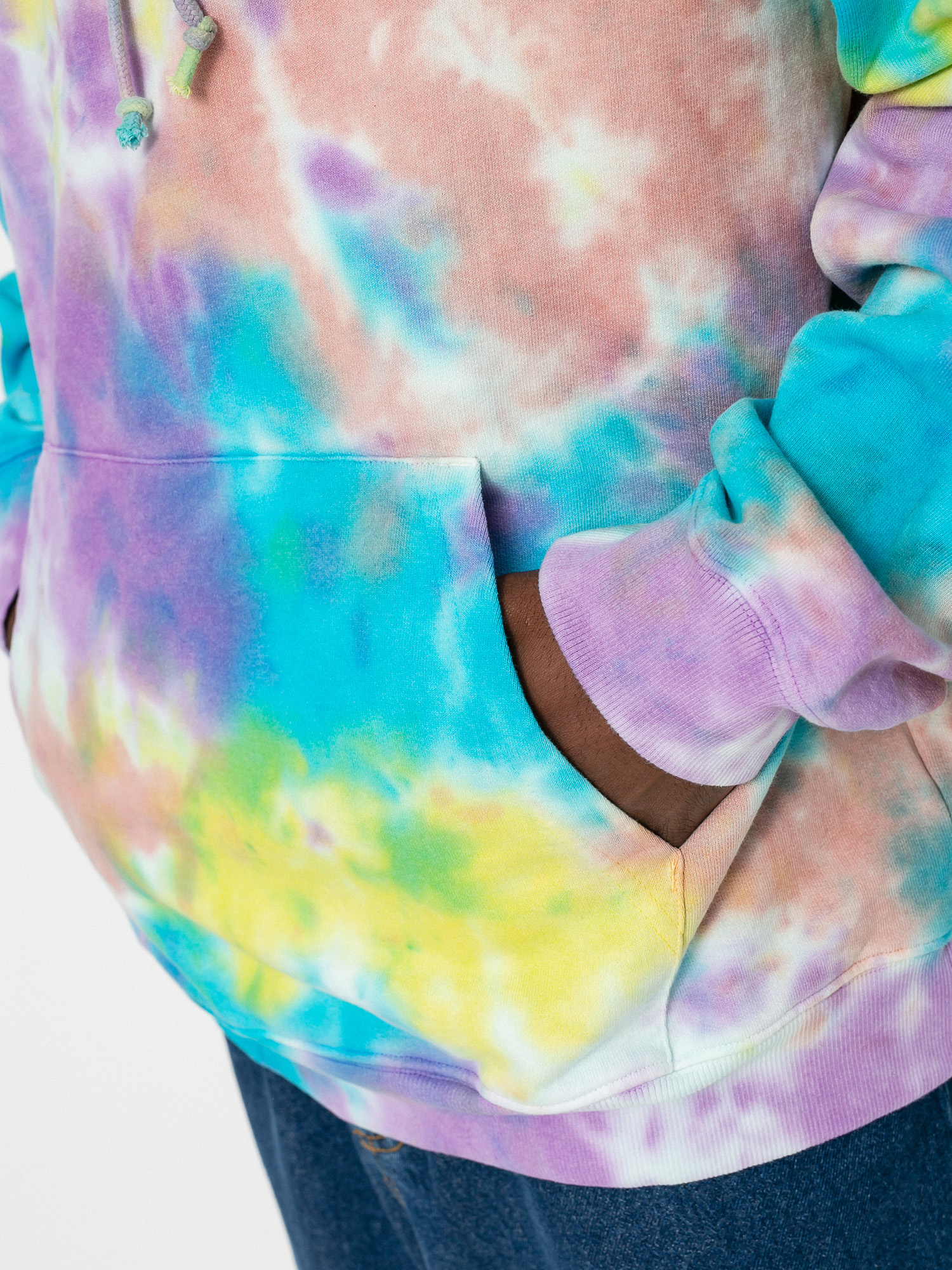 Mikina s kapucí OBEY Mini Bold Recycled Tie Dye HD (a.i. aqua multi)