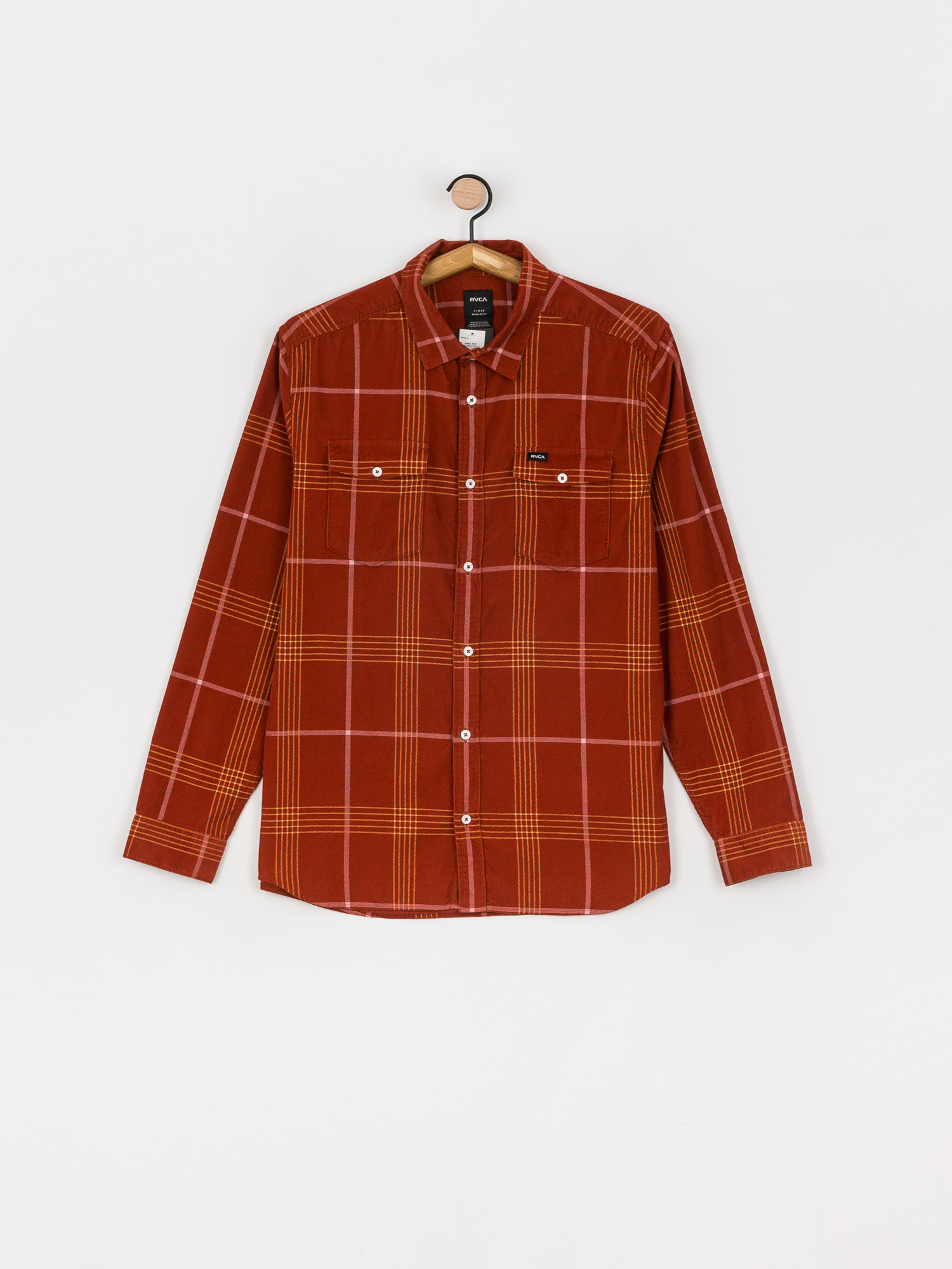 Košile RVCA Blues Walk Cord Ls (brick red)