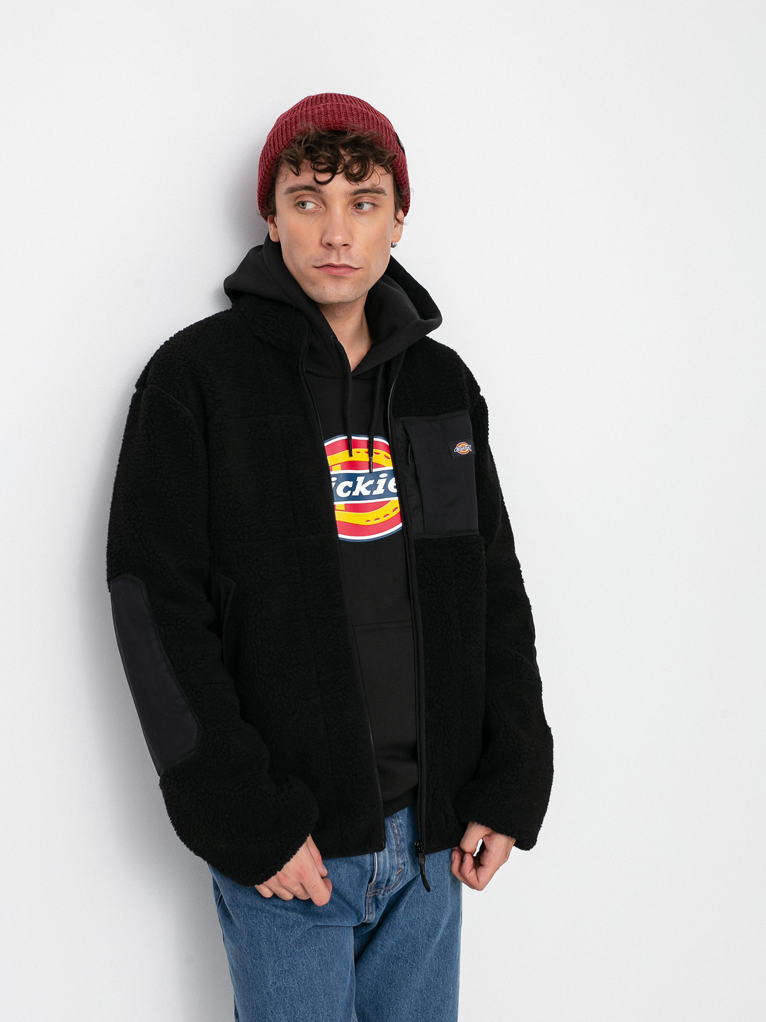 Pánský Fleecová mikina Dickies Red Chute Sherpa (black)