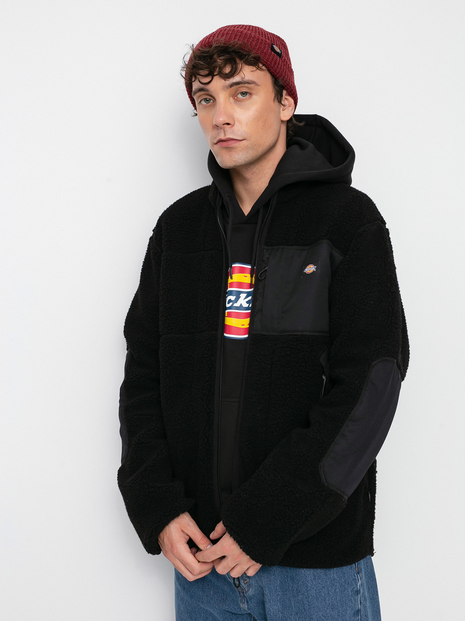 Pánský Fleecová mikina Dickies Red Chute Sherpa (black)