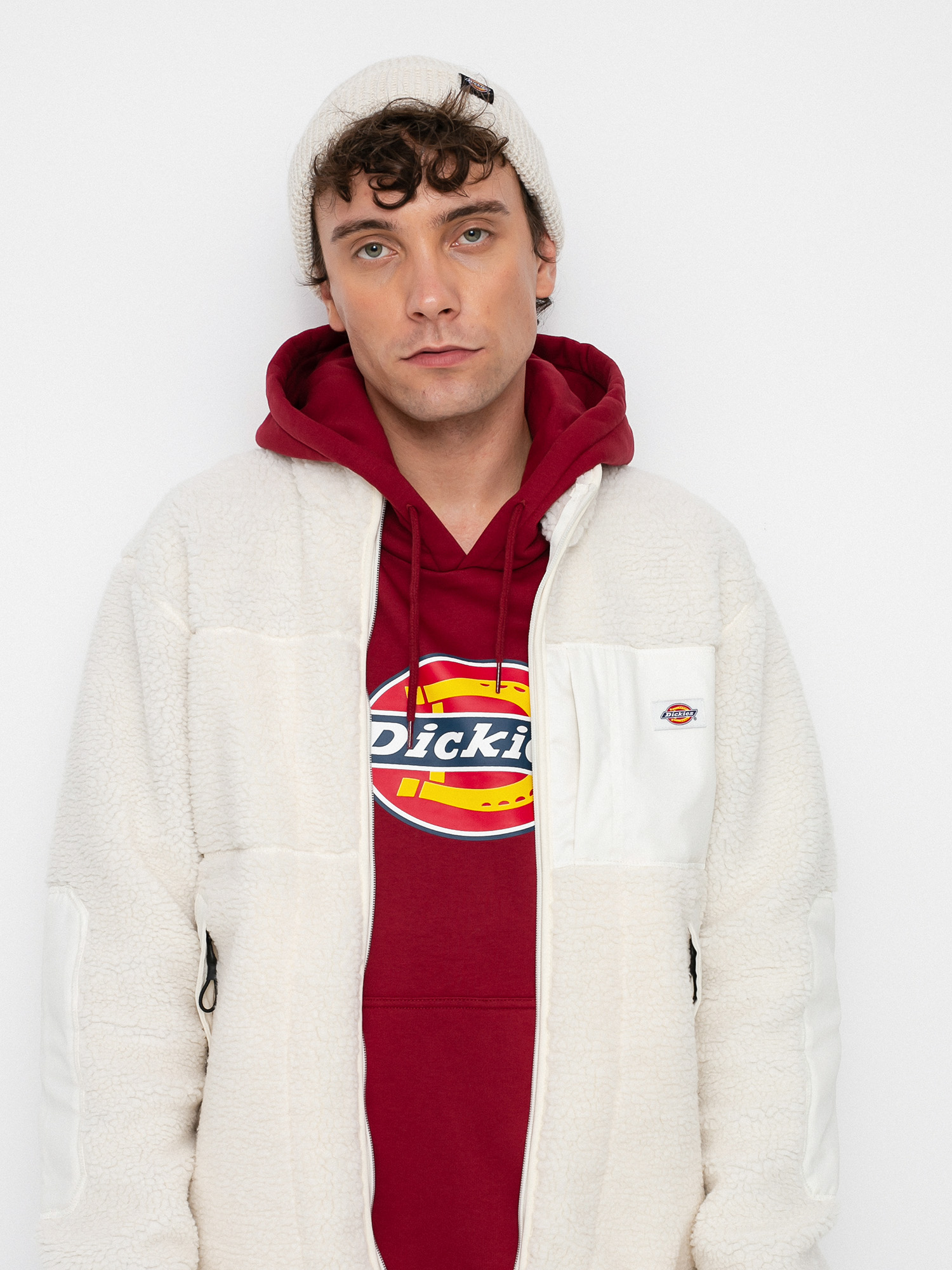 Fleecová mikina Dickies Red Chute Sherpa (ecru)