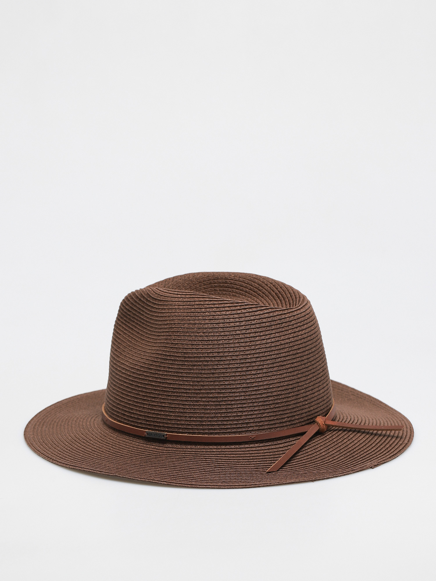 Klobouk Brixton Wesley Straw Packable Fedora (dark brown)