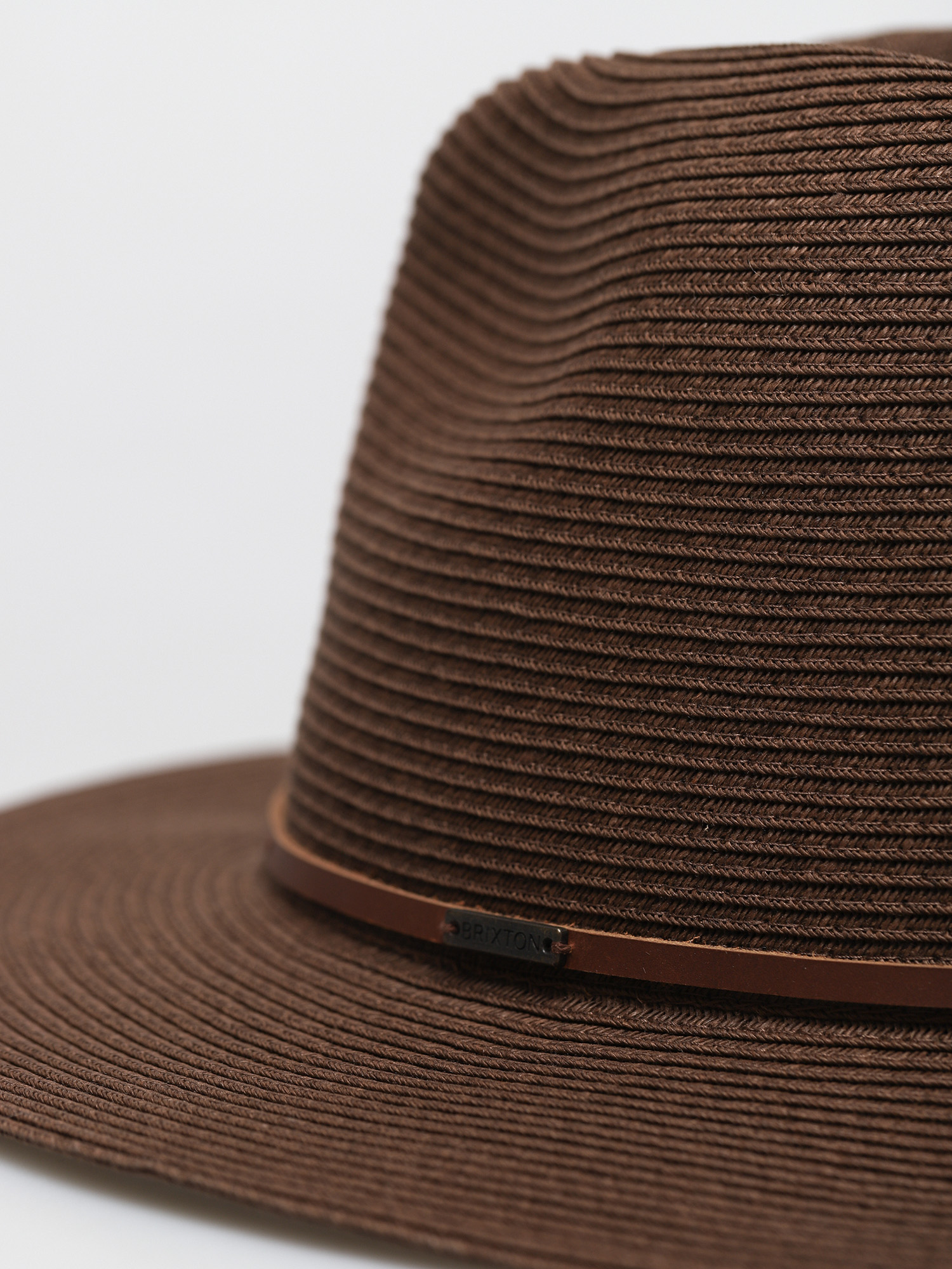 Klobouk Brixton Wesley Straw Packable Fedora (dark brown)