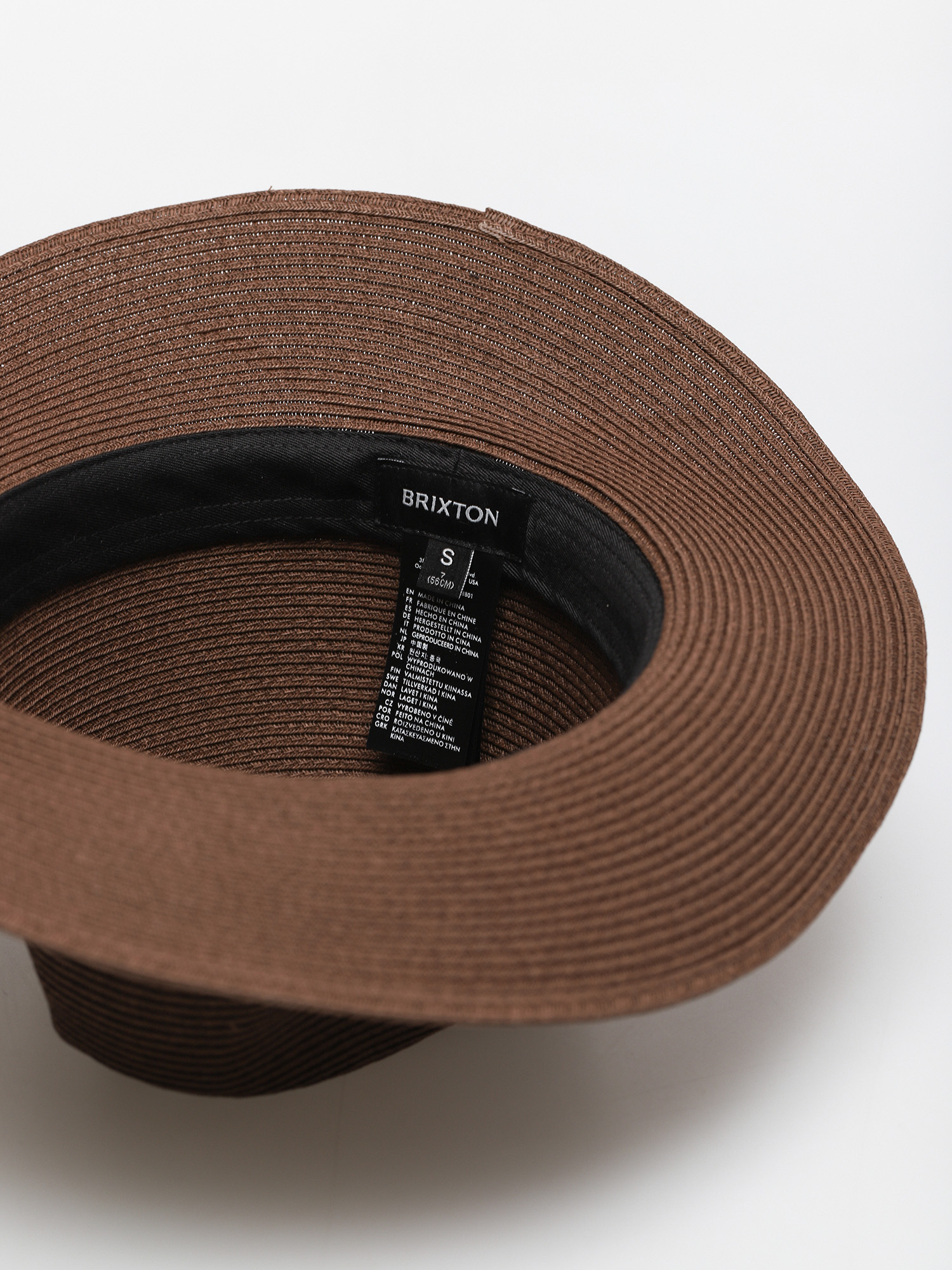 Klobouk Brixton Wesley Straw Packable Fedora (dark brown)
