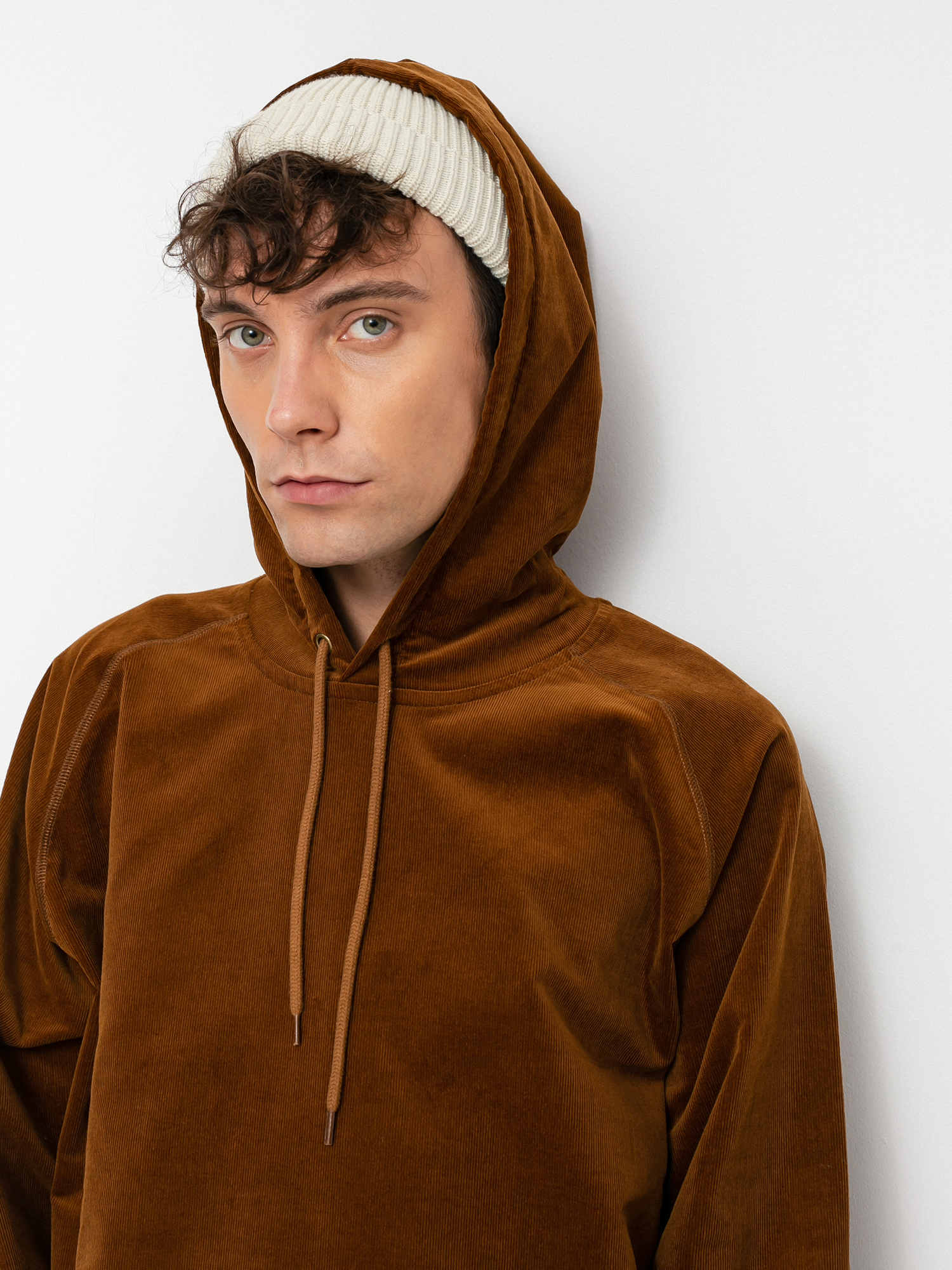 Mikina s kapucí Carhartt WIP Cord HD (tawny/gold)