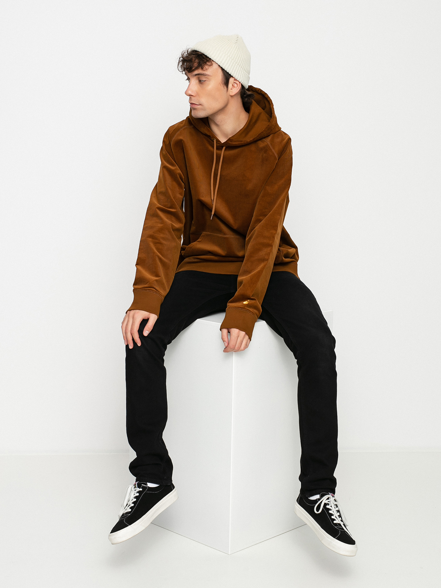 Mikina s kapucí Carhartt WIP Cord HD (tawny/gold)