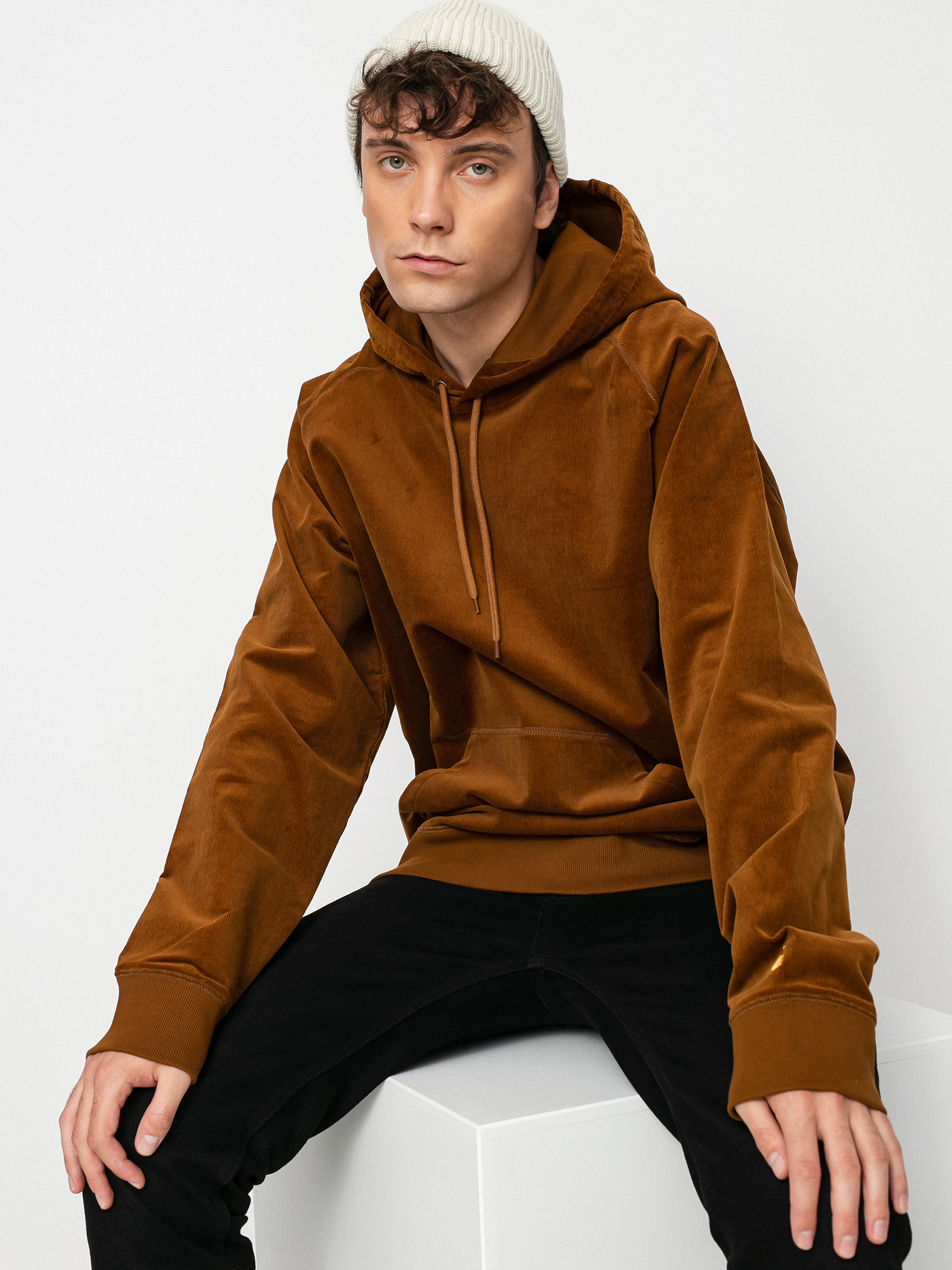 Mikina s kapucí Carhartt WIP Cord HD (tawny/gold)