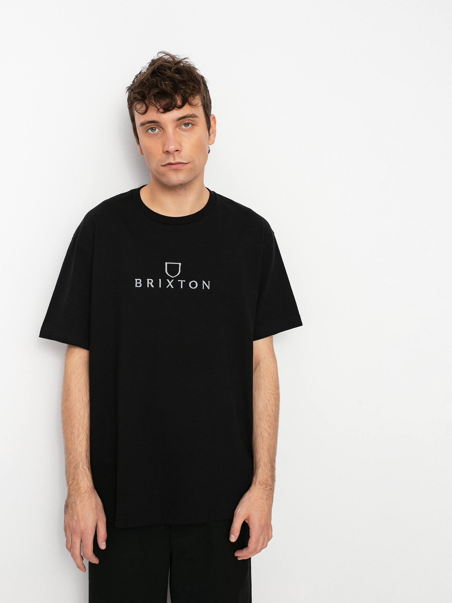 Tričko Brixton Alpha Thread Stt (black/grey)