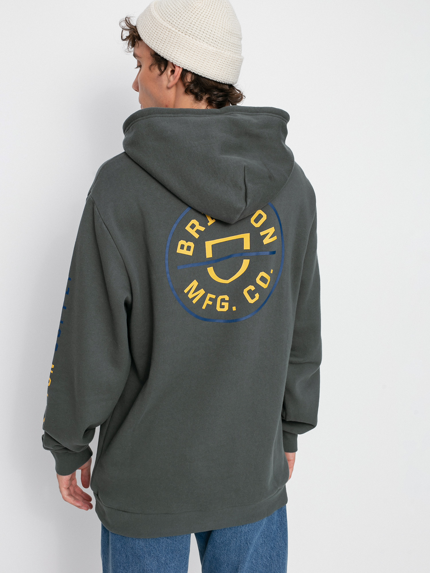 Mikina s kapucí Brixton Crest HD (evergreen)