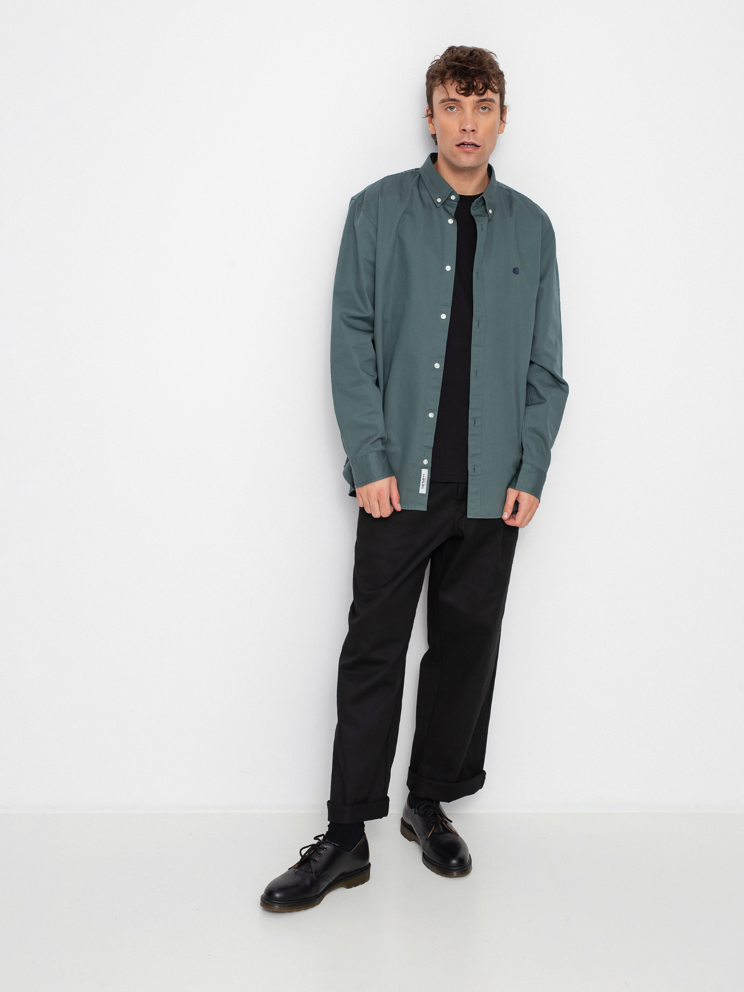 Košile Carhartt WIP Madison (eucalyptus/dark navy)