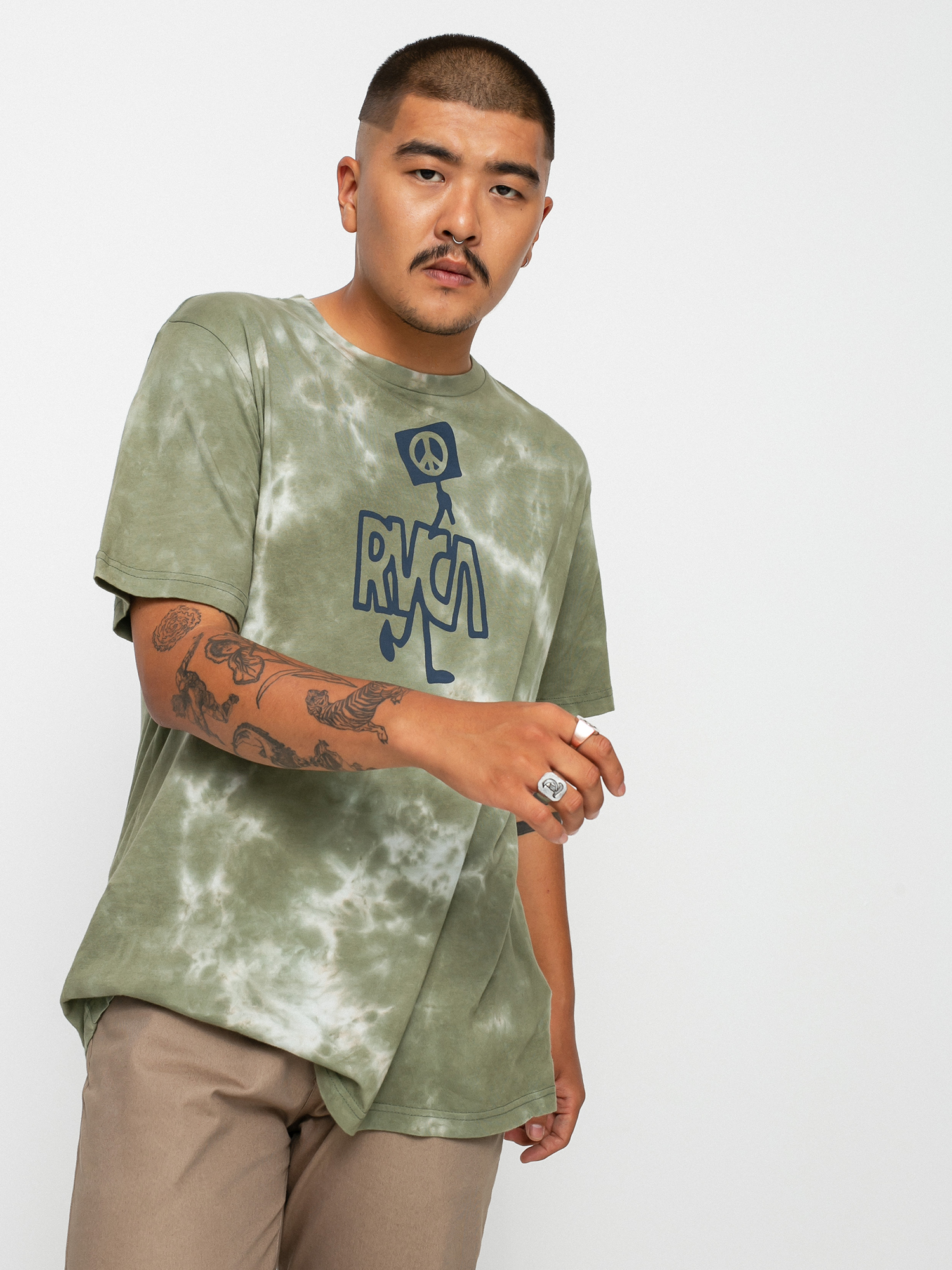 Tričko RVCA Peace Out (green)