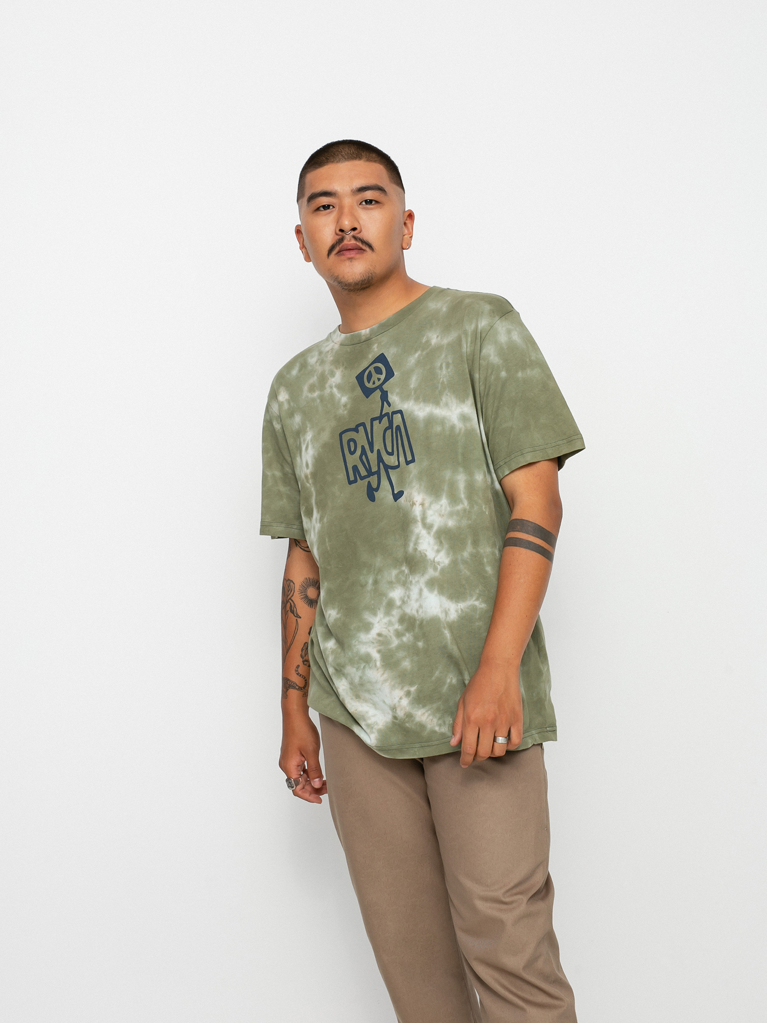 Tričko RVCA Peace Out (green)