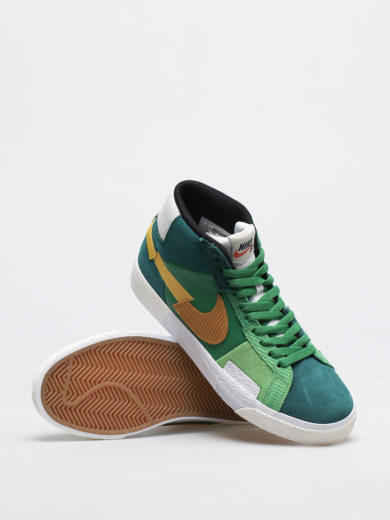 nike sb zoom blazer mid premium aloe verde & gold