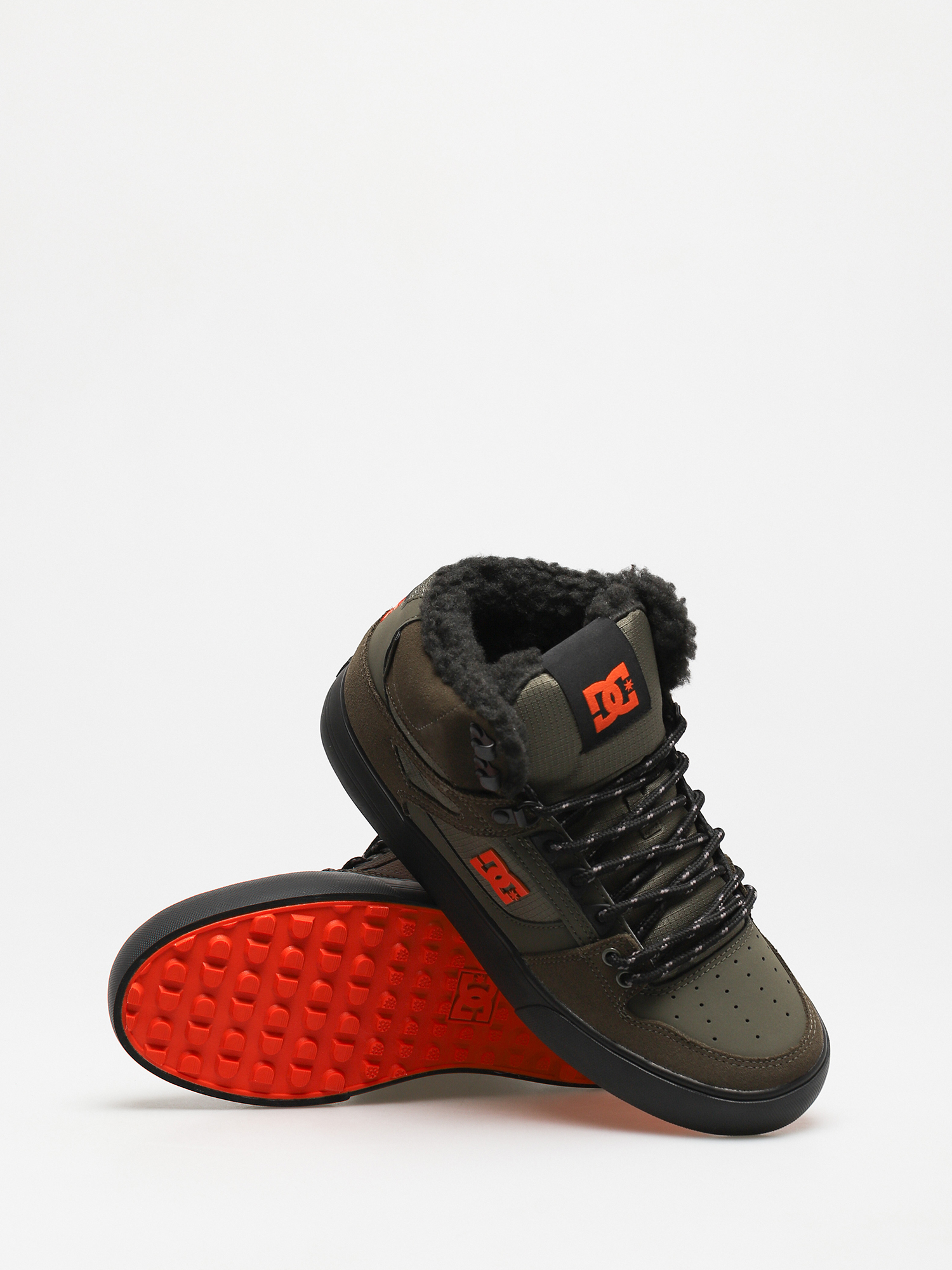 Boty DC Pure High Top Wc Wnt (dusty olive/orange)