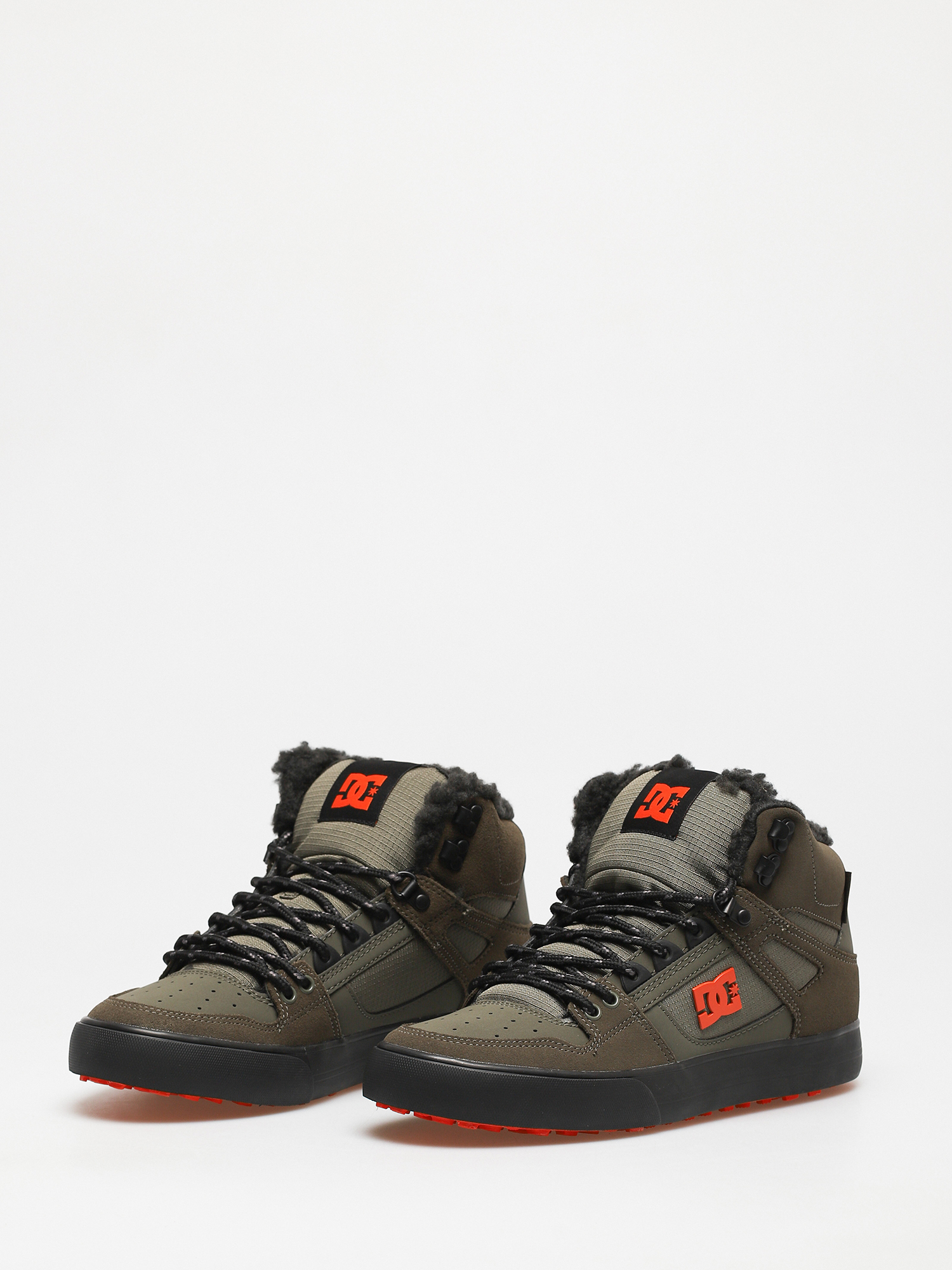 Boty DC Pure High Top Wc Wnt (dusty olive/orange)