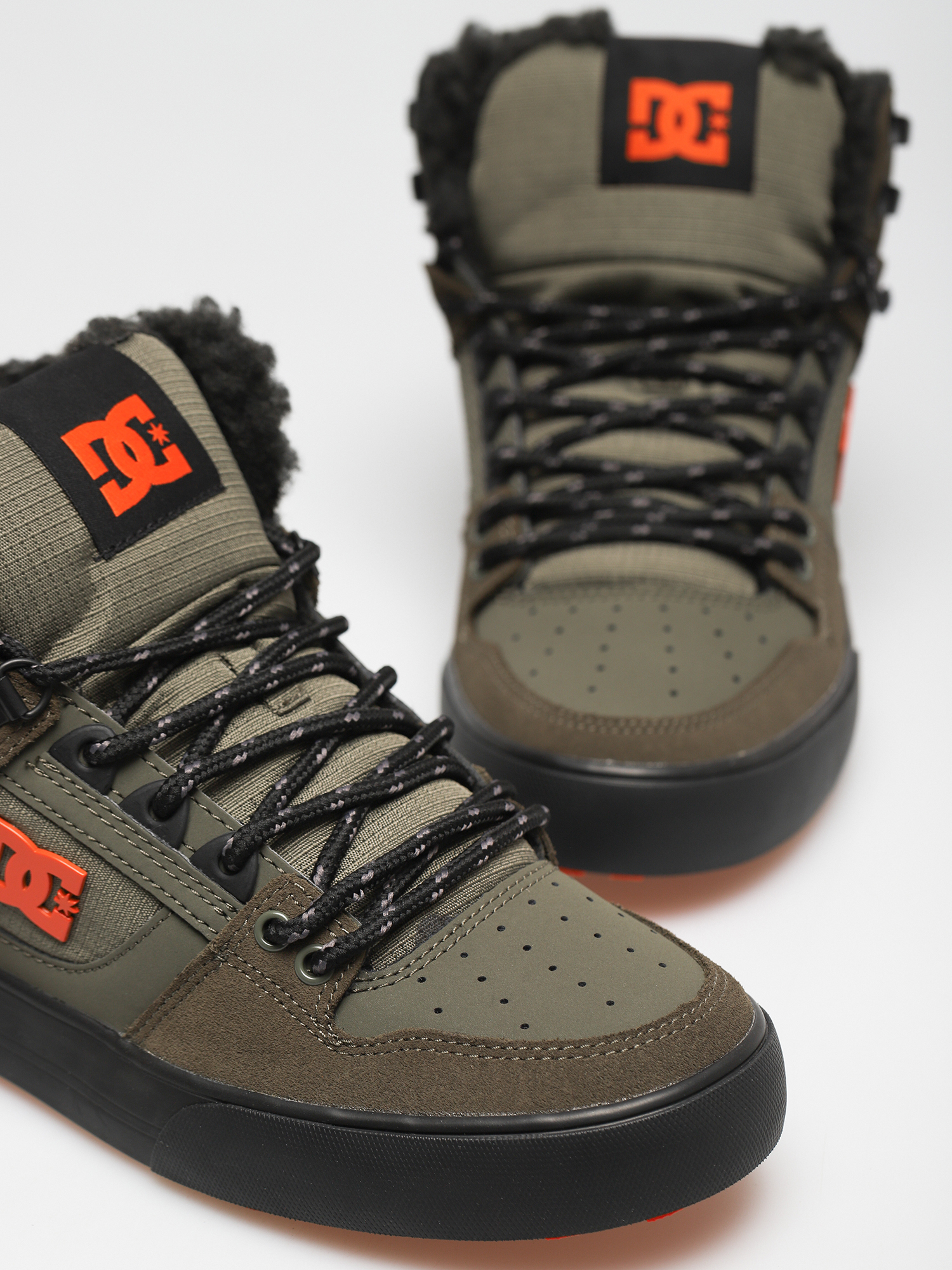Boty DC Pure High Top Wc Wnt (dusty olive/orange)