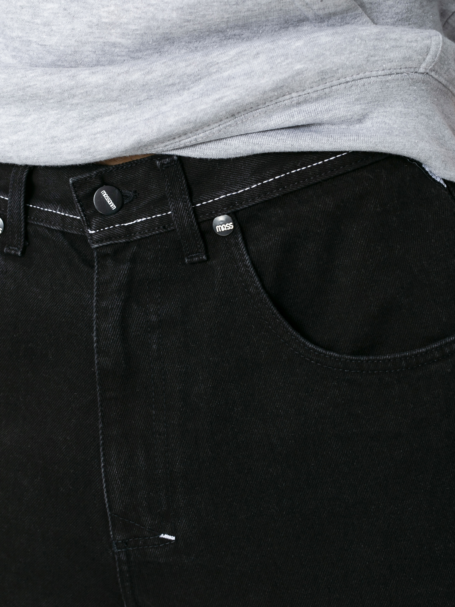 Kalhoty MassDnm Slang Jeans Baggi Fit (black stone wash)