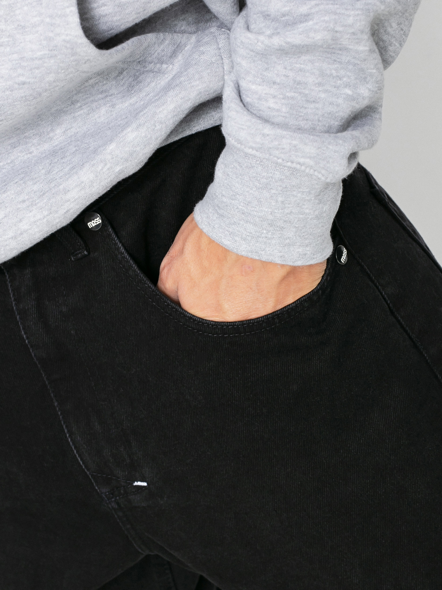 Kalhoty MassDnm Slang Jeans Baggi Fit (black stone wash)