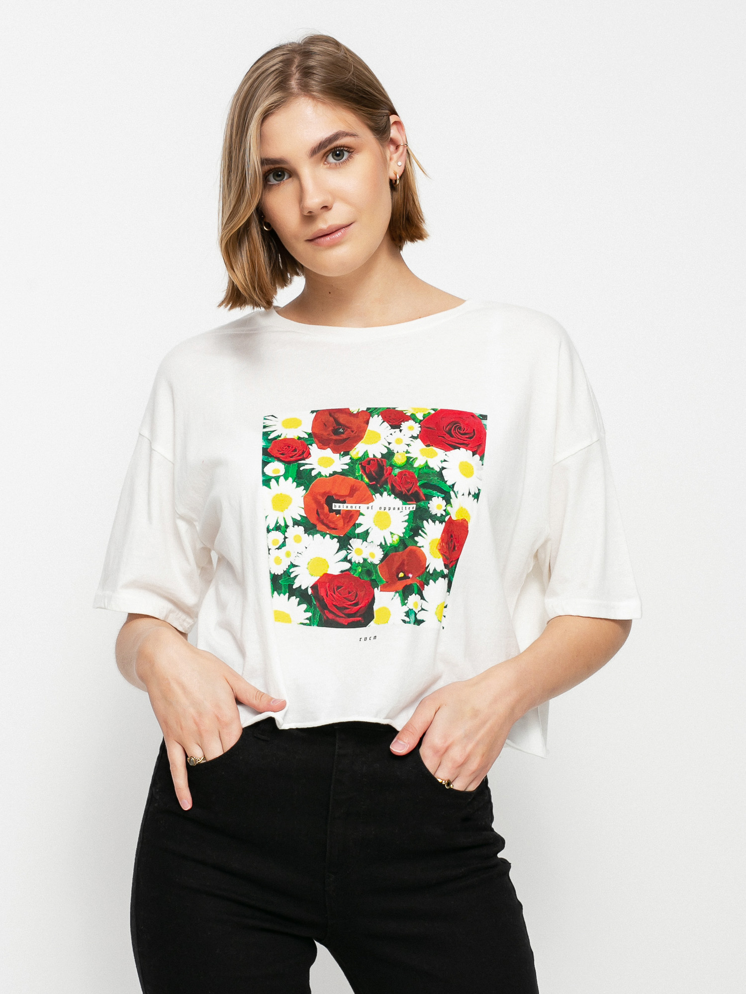 Tričko RVCA Super Bloom Bf Crop Wmn (vintage white)