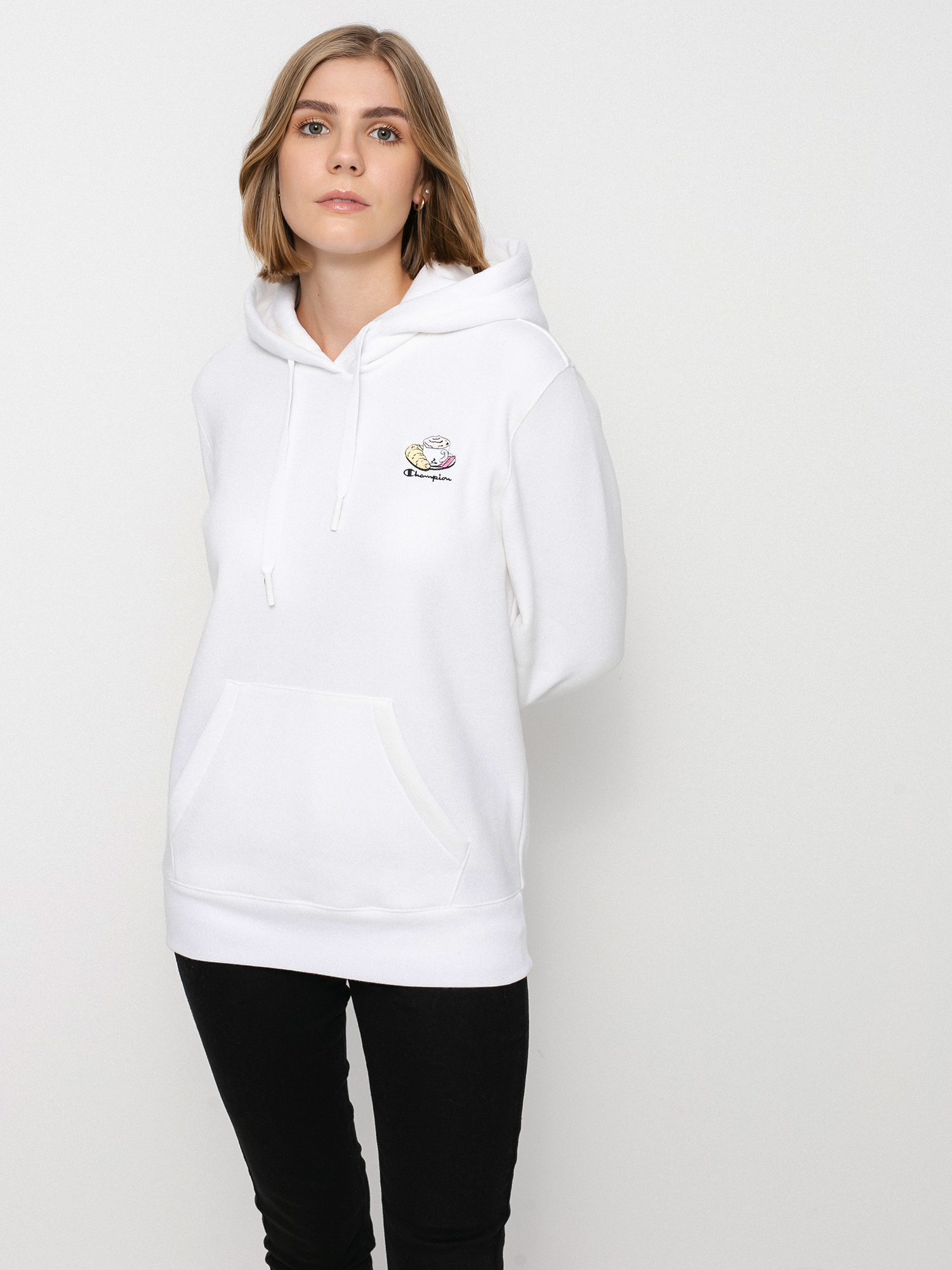 Mikina s kapucí Champion Sweatshirt HD 114694 Wmn (wht)