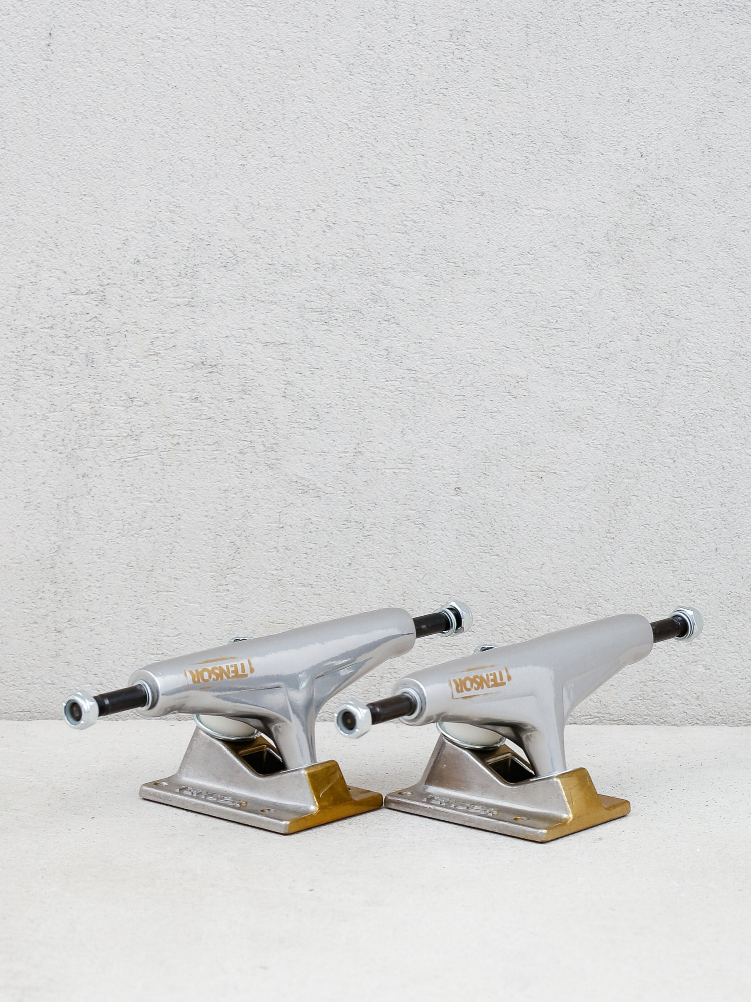 Trucky Tensor Alum Stencil Mirror (raw/gold fade)