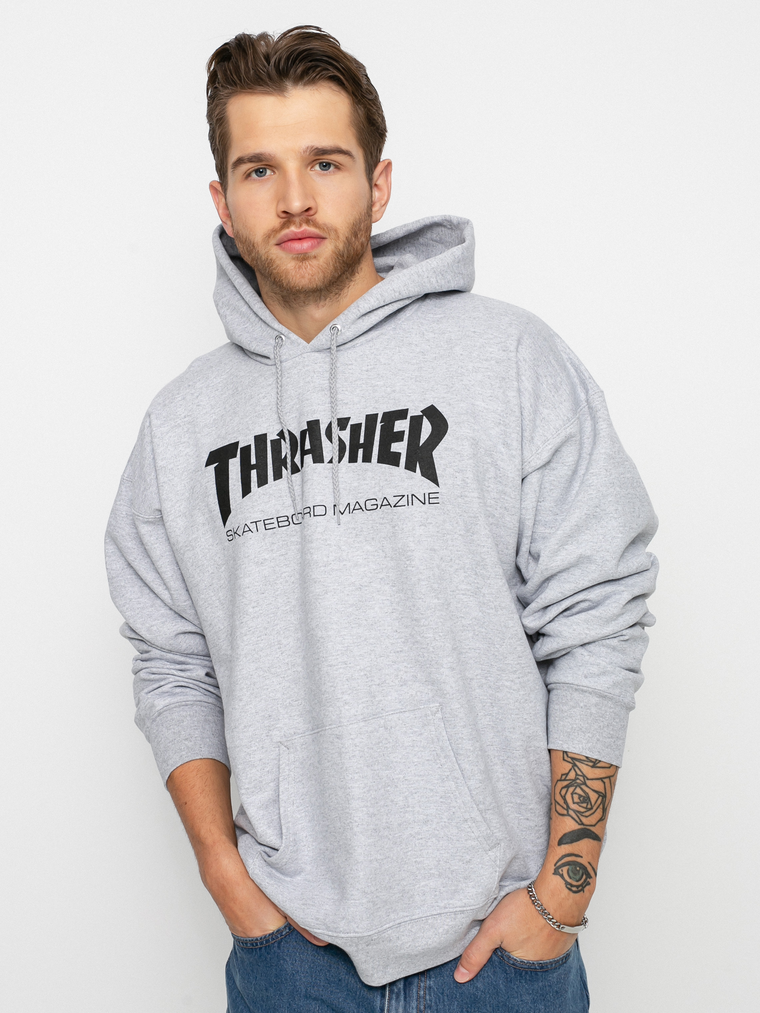 Thrasher Mikina s kapucu00ed Skate Mag HD (grey)
