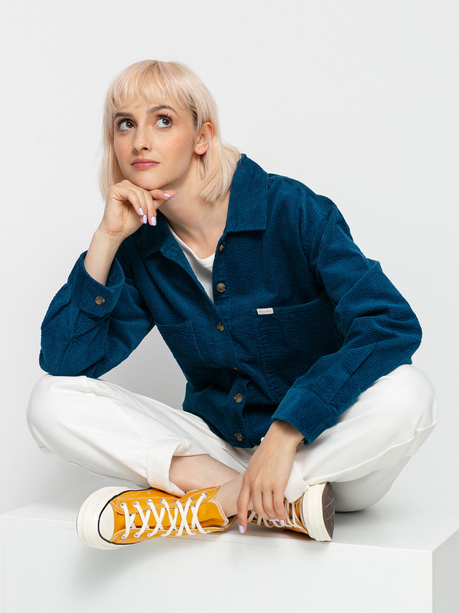 Košile Brixton Bowery Tunic Overshirt Wmn (marine blue)