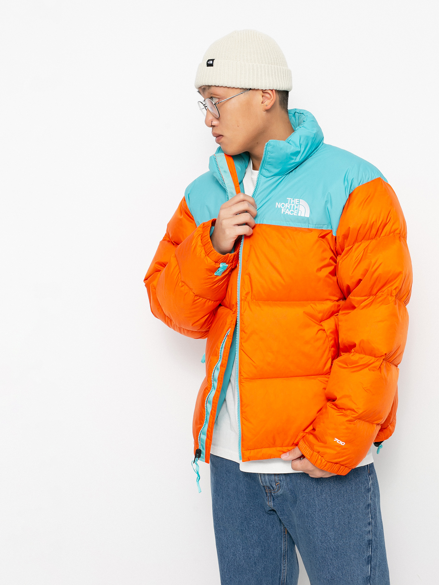 Bunda The North Face 1996 Retro Nuptse (red orange/transantarctic blue)