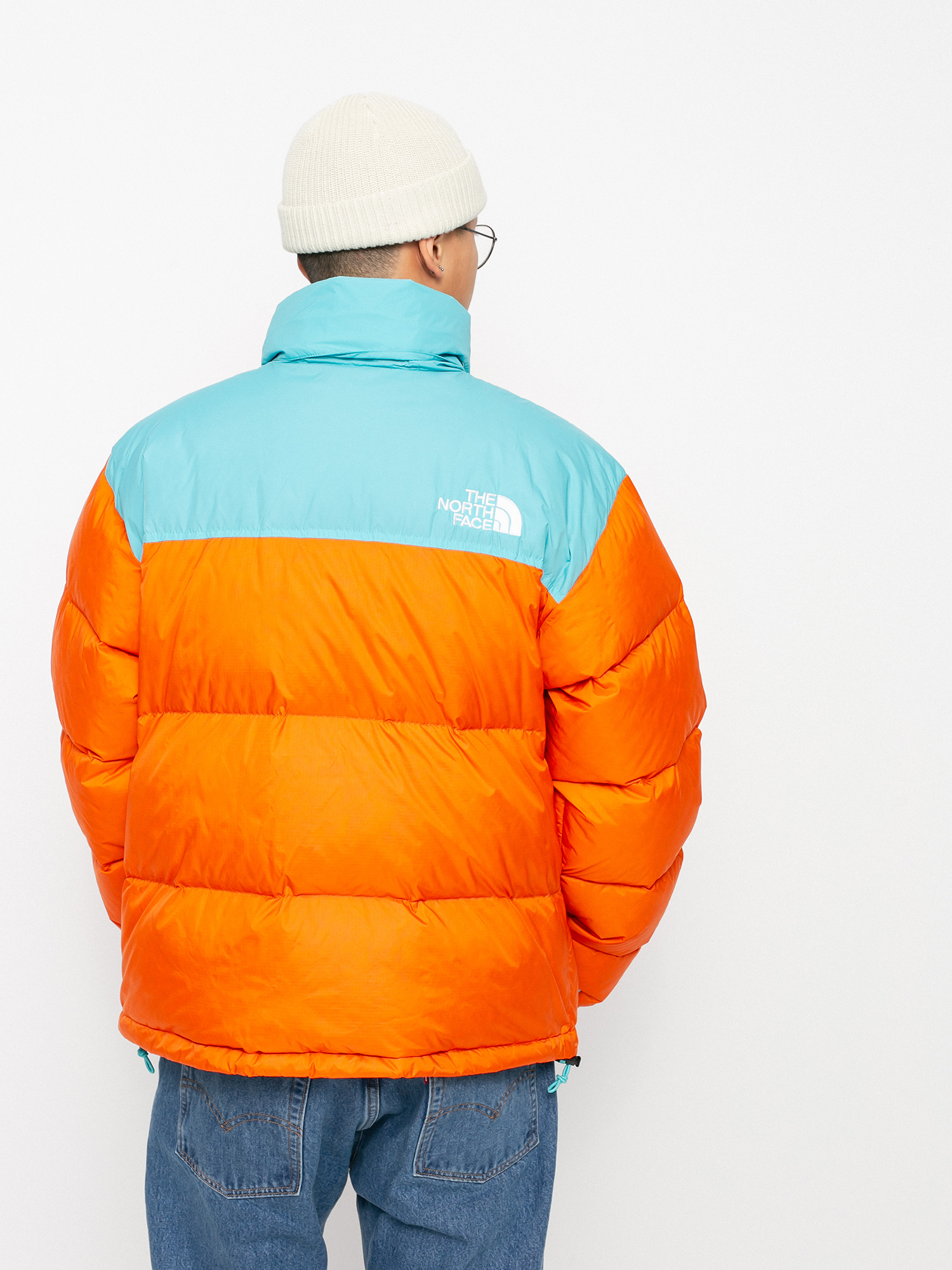 Bunda The North Face 1996 Retro Nuptse (red orange/transantarctic blue)
