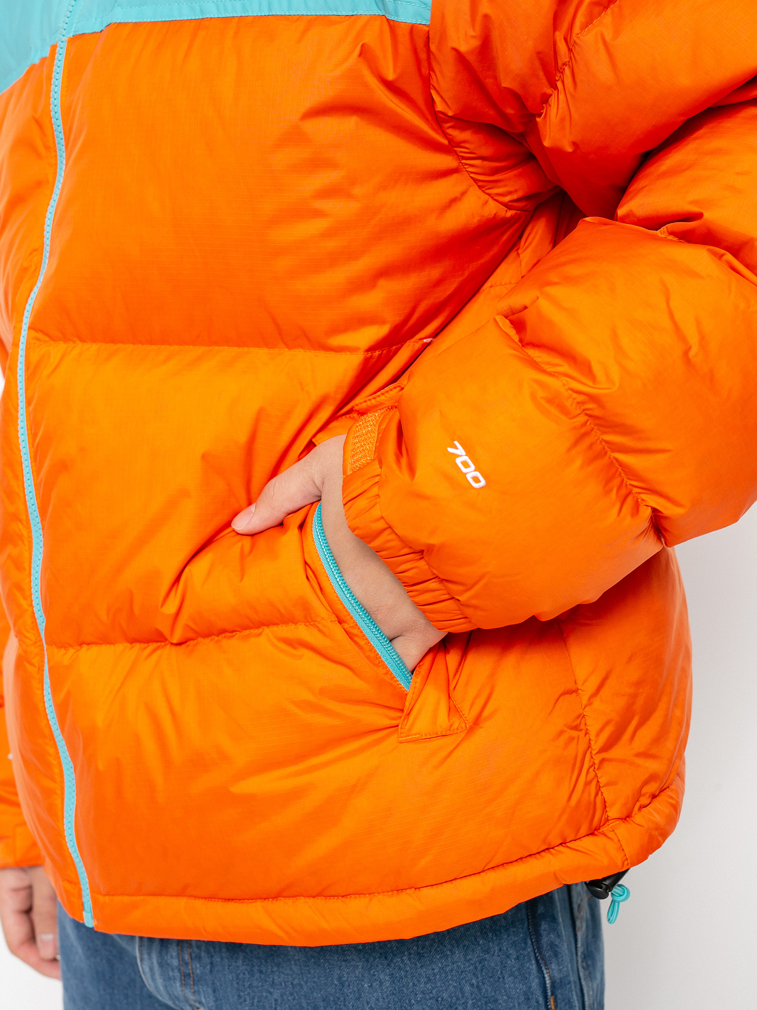 Bunda The North Face 1996 Retro Nuptse (red orange/transantarctic blue)