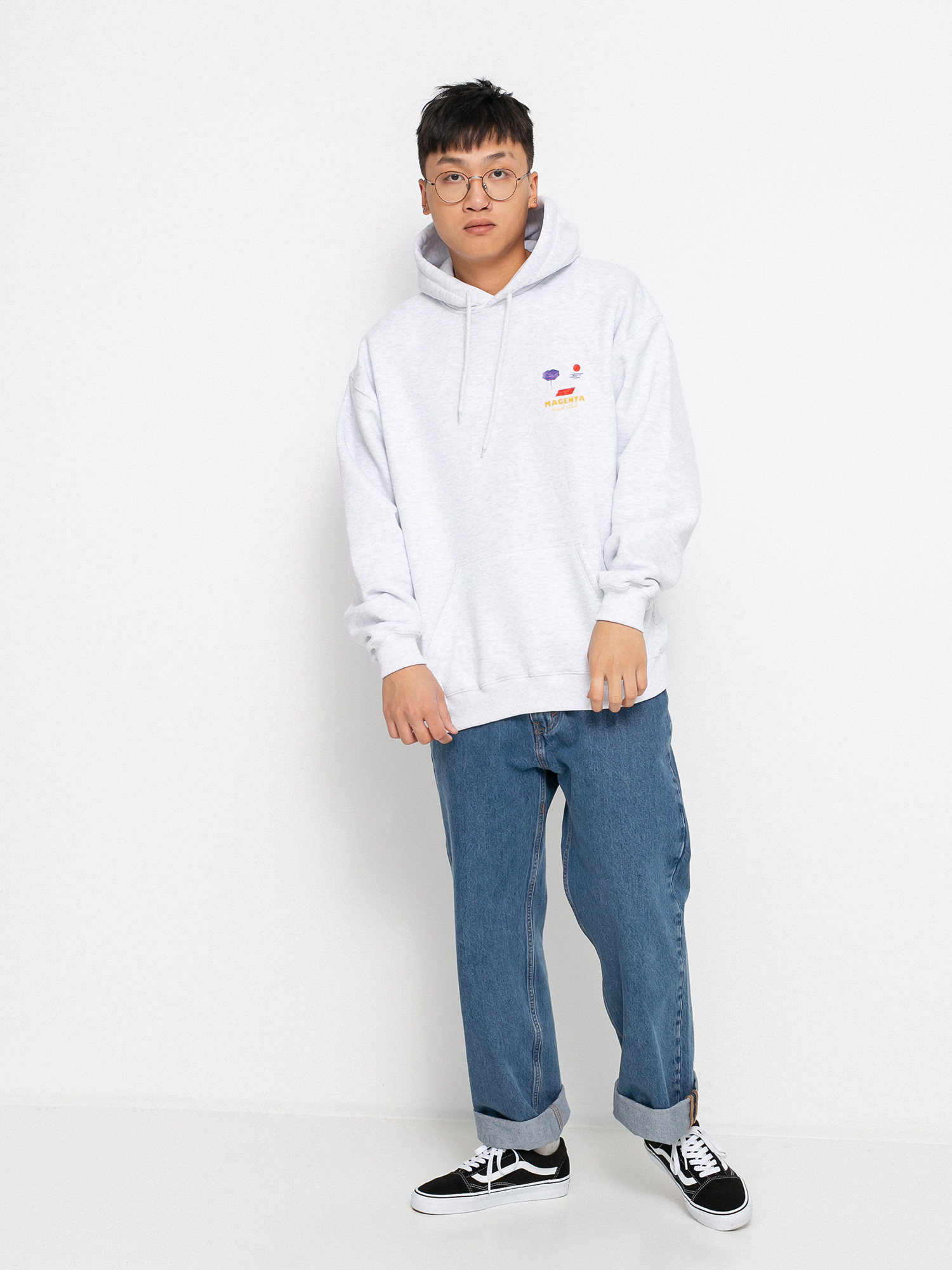 Mikina s kapucí Magenta Beach Club HD (ash)