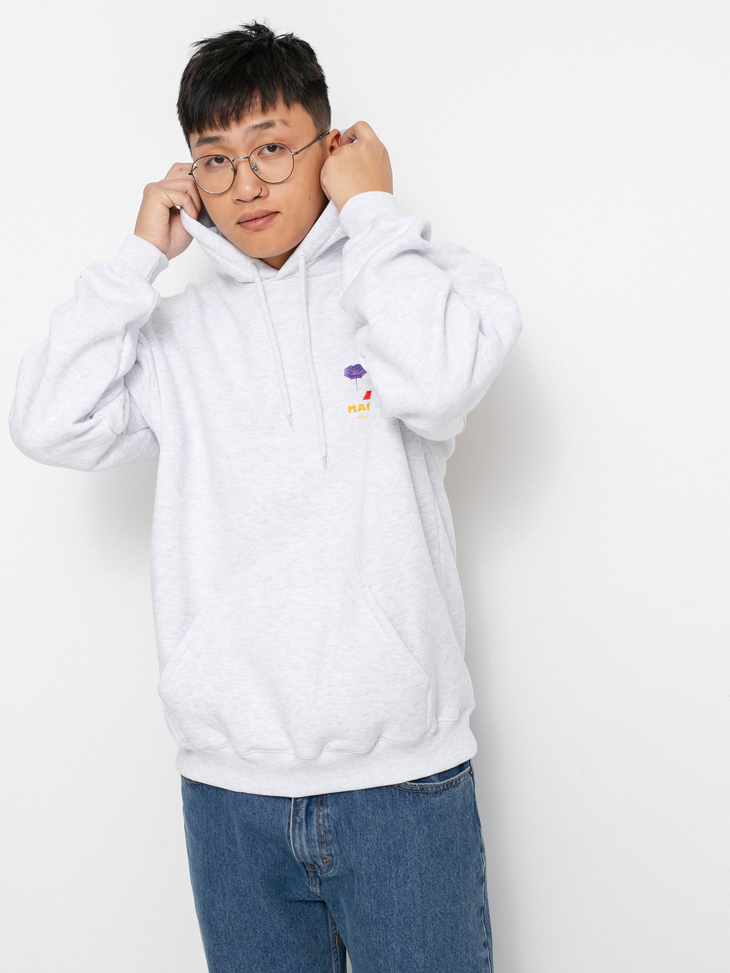 Mikina s kapucí Magenta Beach Club HD (ash)