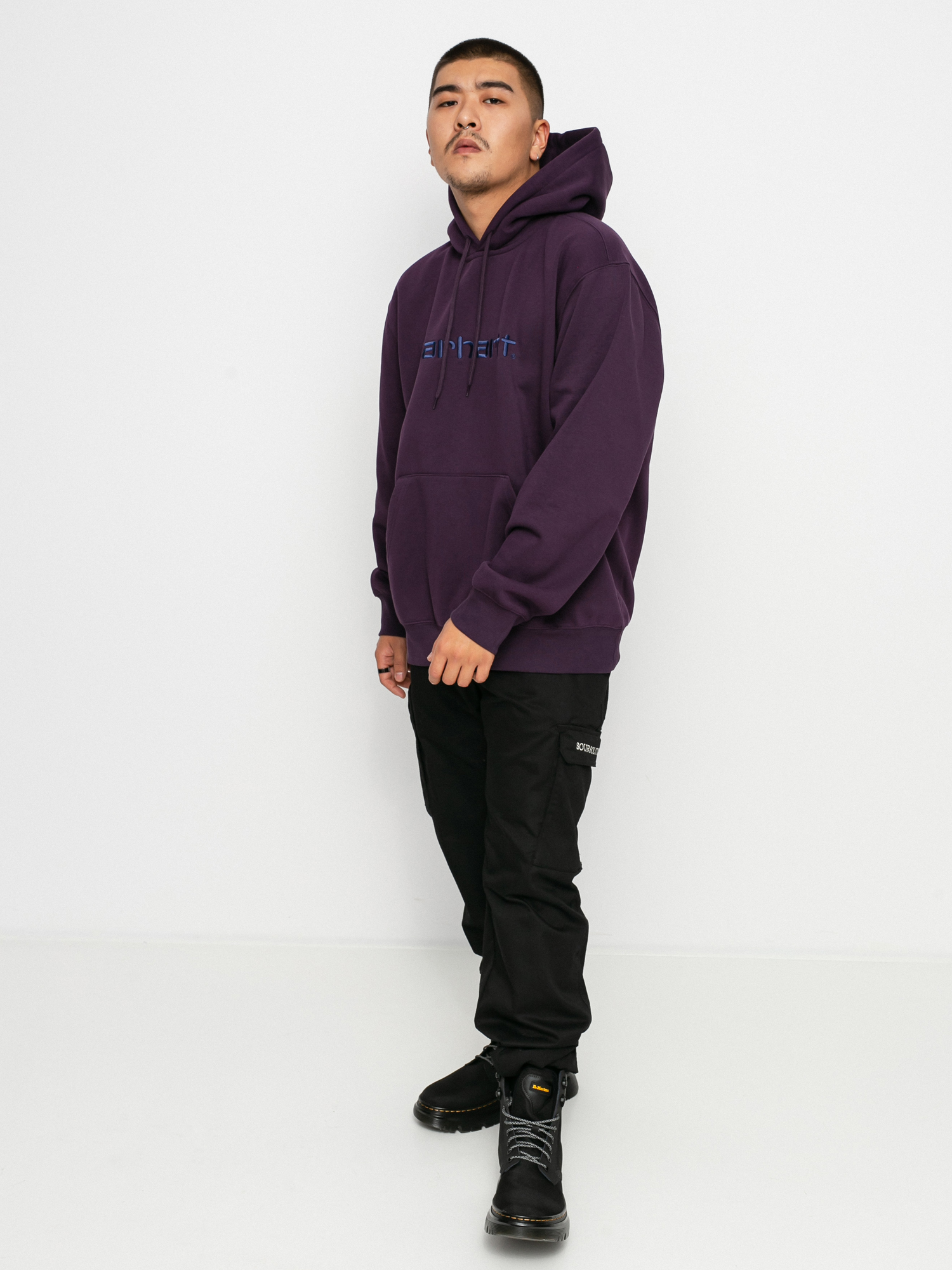 Mikina s kapucí Carhartt WIP Carhartt HD (dark iris/cold viola)