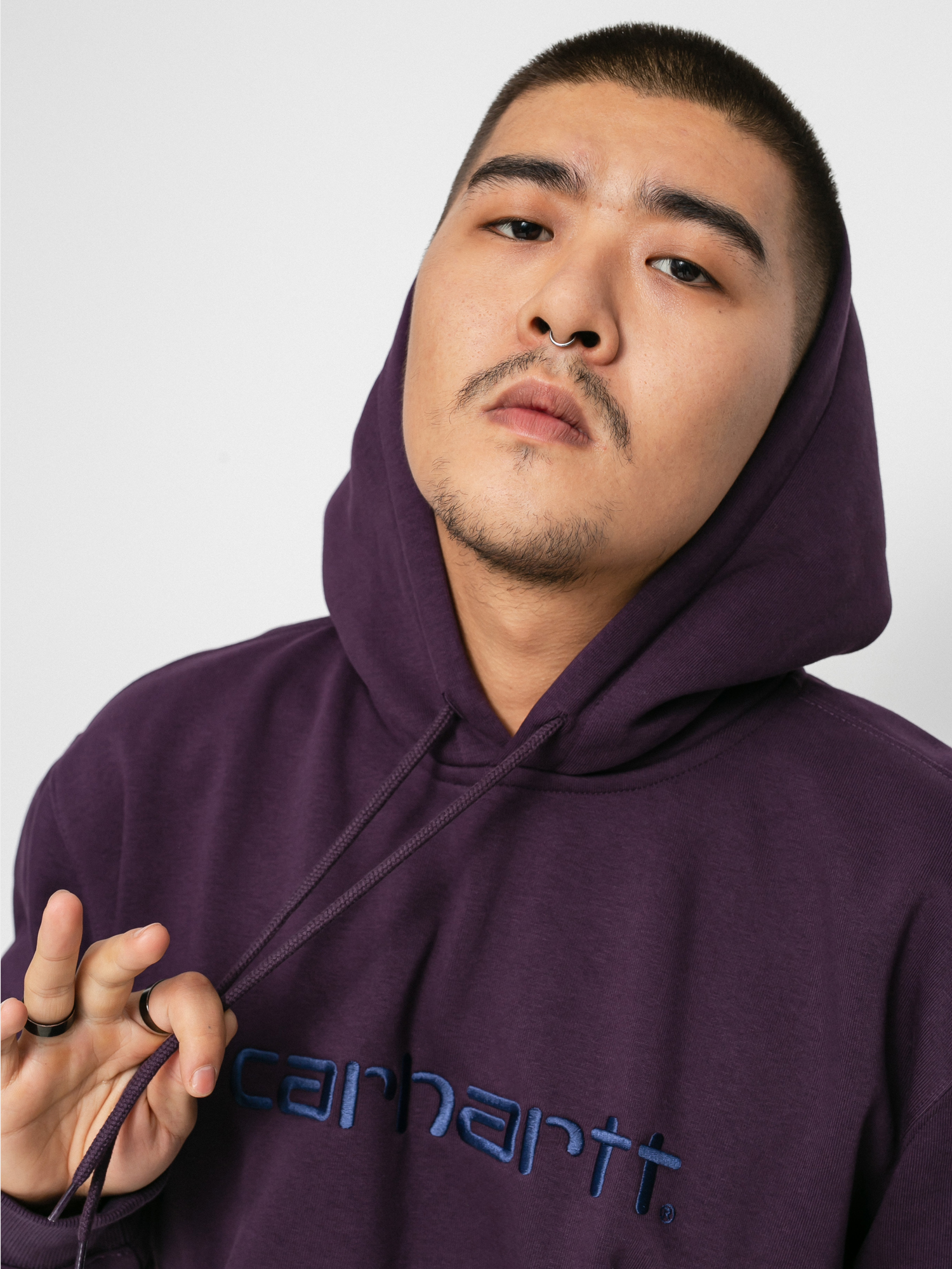 Mikina s kapucí Carhartt WIP Carhartt HD (dark iris/cold viola)